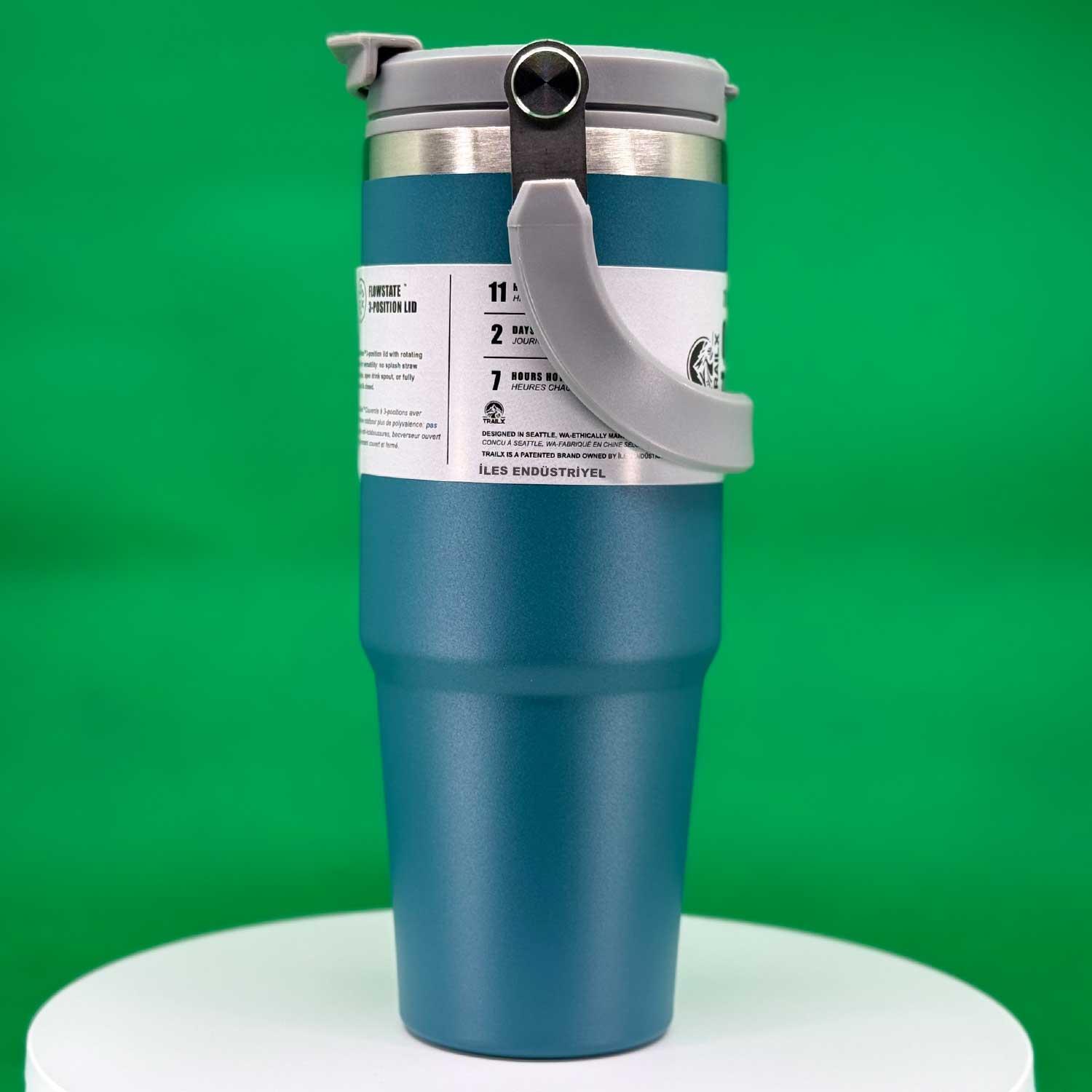 Trailx Vakumlu Termos, Paslanmaz Çelik 30 Oz/887 ml, Mavi, TRAİLX, Termoslar