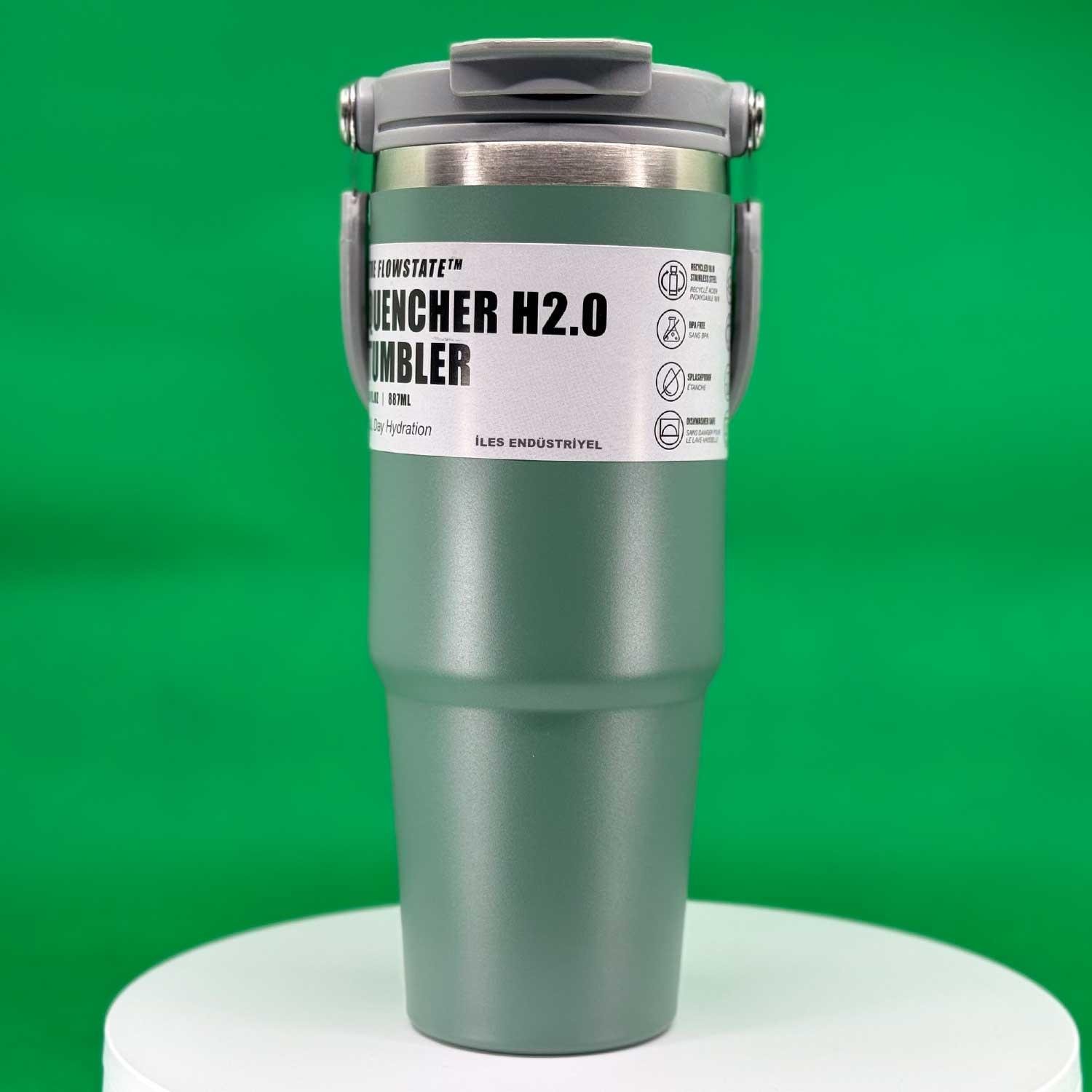 Trailx Vakumlu Termos, Paslanmaz Çelik 30 Oz/887 ml, Yeşil, TRAİLX, Termoslar