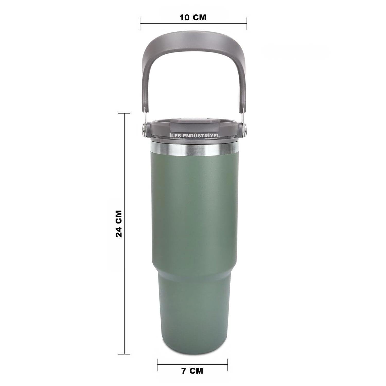 Trailx Vakumlu Termos, Paslanmaz Çelik 30 Oz/887 ml, Yeşil, TRAİLX, Termoslar