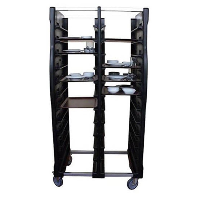 Tribeca Tepsi Taşıma Arabası,Çiftli 37x53 Cm Servis Tepsisi İçin Siyah