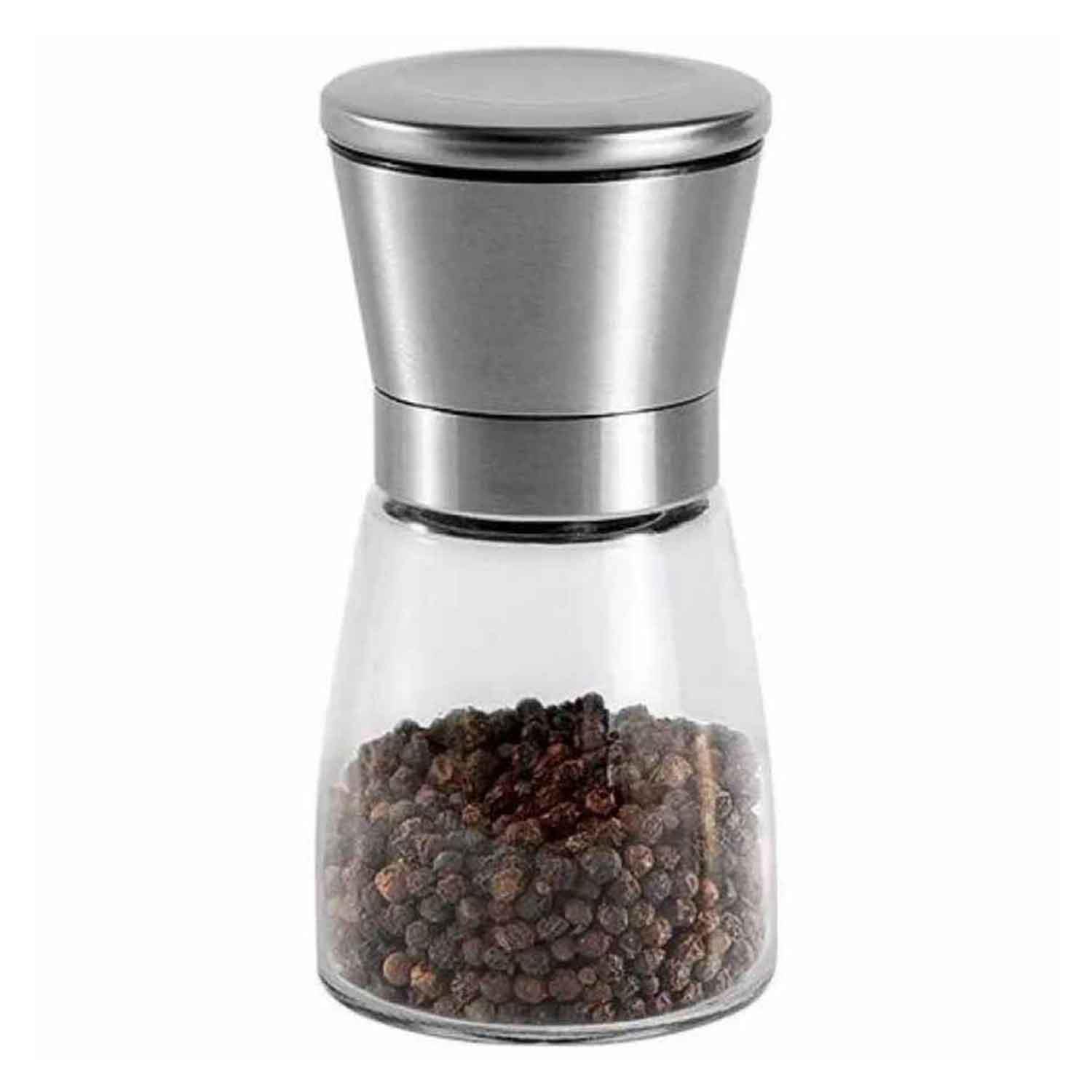 Tuz Biber Değirmeni, Çelik Kapak, Cam Hazne 13 Cm, EPİNOX, Tuz ve Biber Değirmenleri