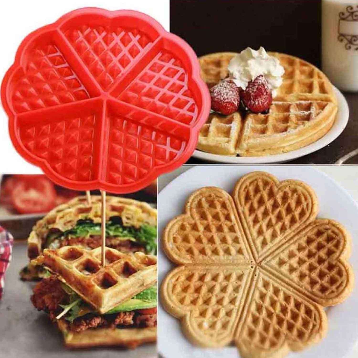 Waffle Kalıbı, Silikon, 5 Bölmeli, EPİNOX, Çikolata kalıpları, Silikon Kalıplar