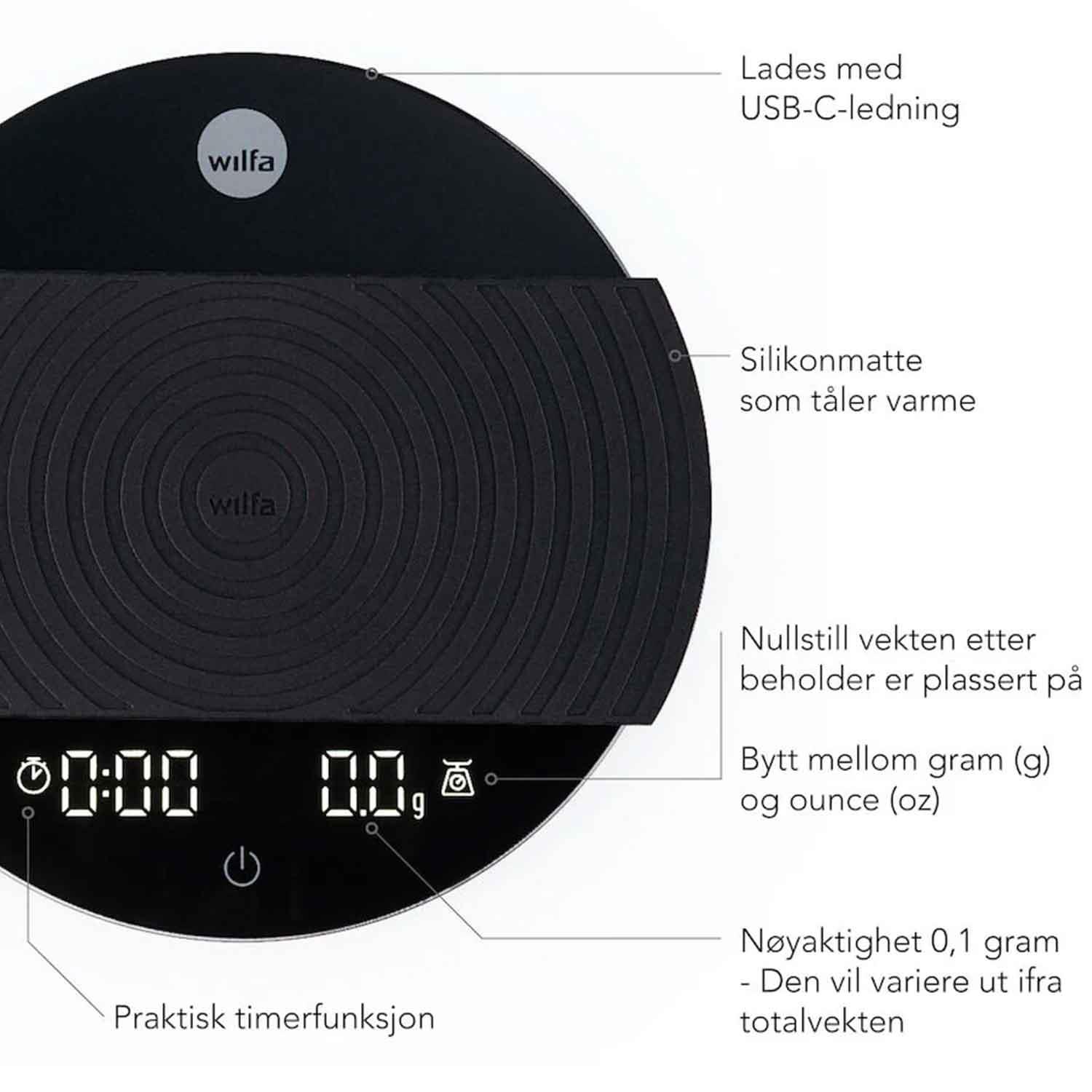 Wilfa Uniform Tartılı Kahve Öğütücü, 58mm Flat Dişli, Siyah, Wilfa, Kahve Değirmenleri
