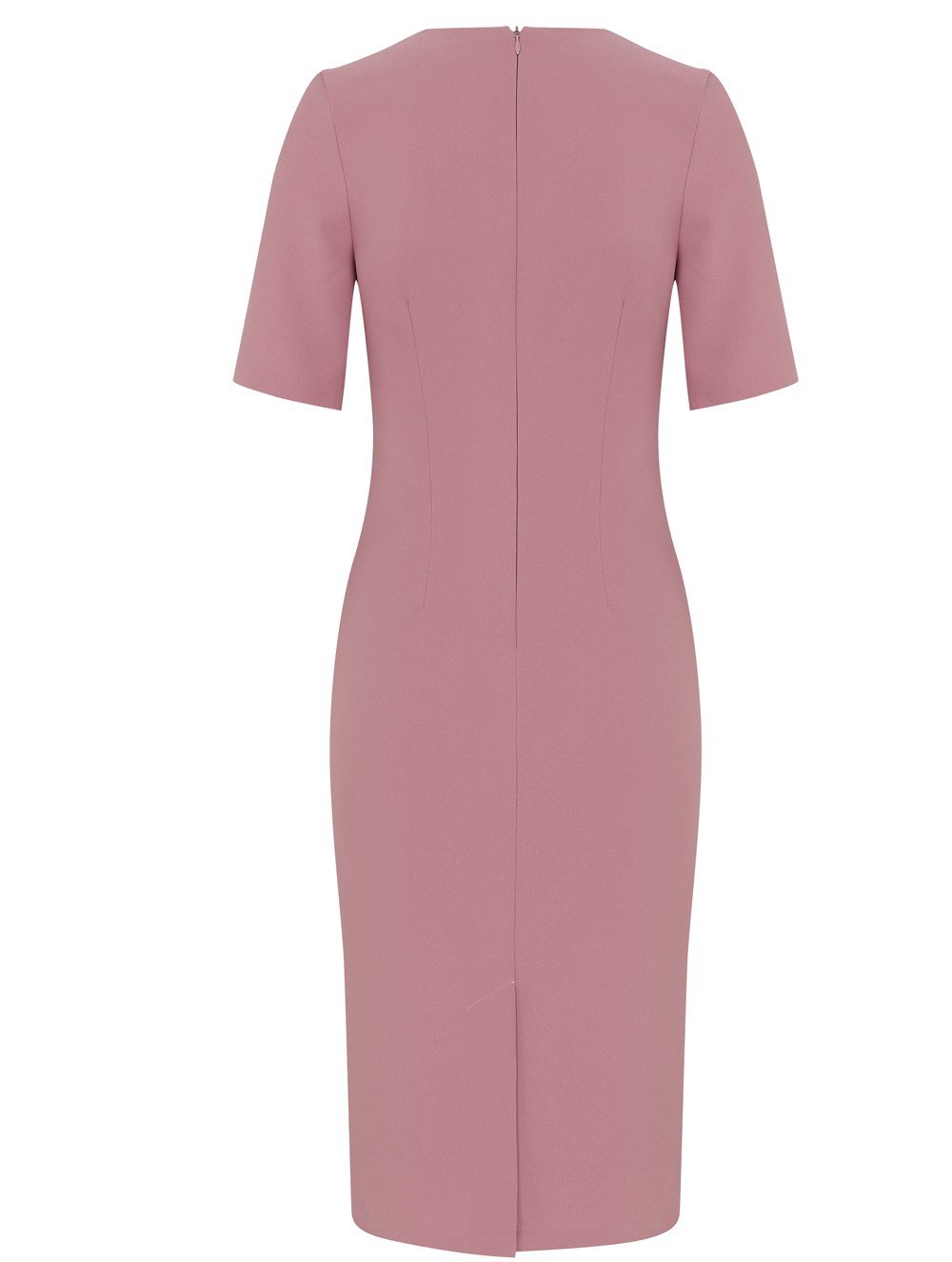 Baby Collar Crepe Dress in Pink Colour