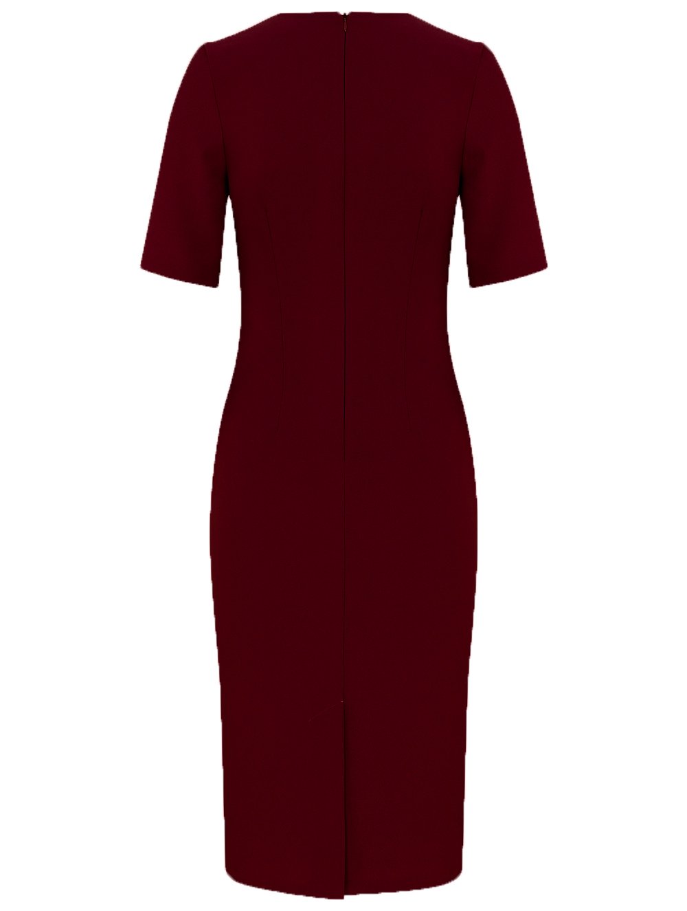 Baby Collar Crepe Dress in Wine Colour