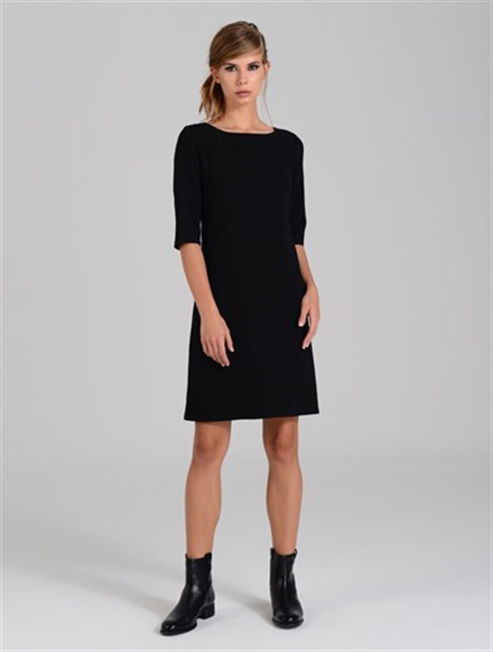 Basic Crepe Dress in Black Colour