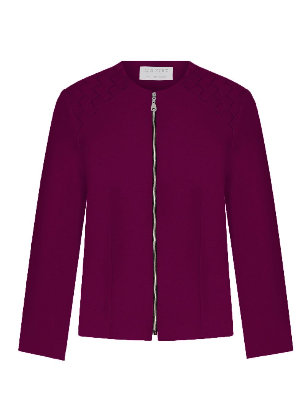 Basket Weave Crepe Jacket in Cyclamen Colour