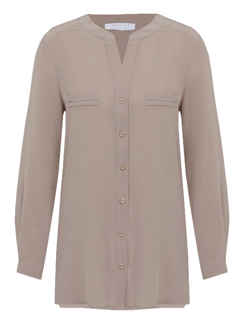 Casual Silk Blouse in Beige Colour