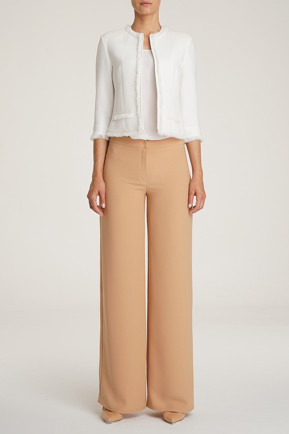Classic Fringe Jacket in White Colour