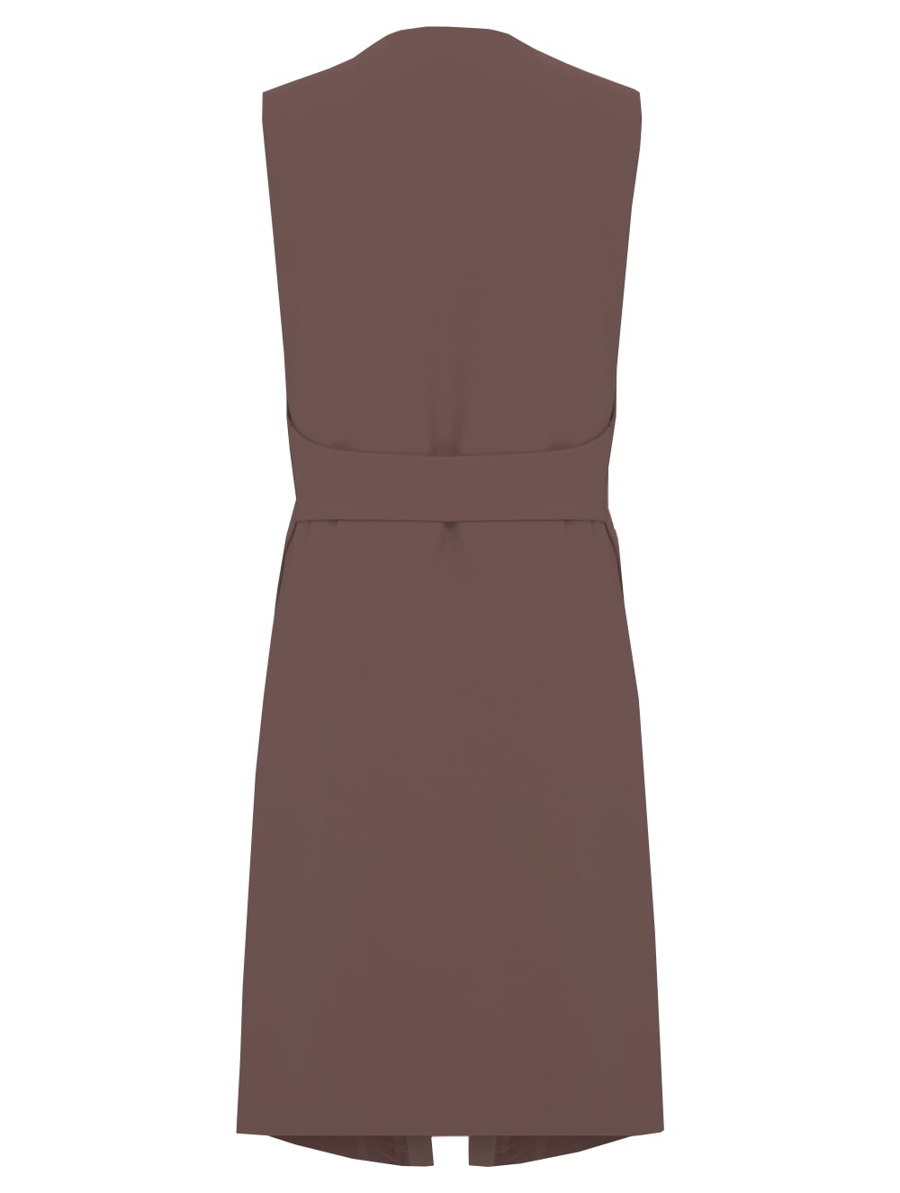 Long Crepe Vest in Mink Colour