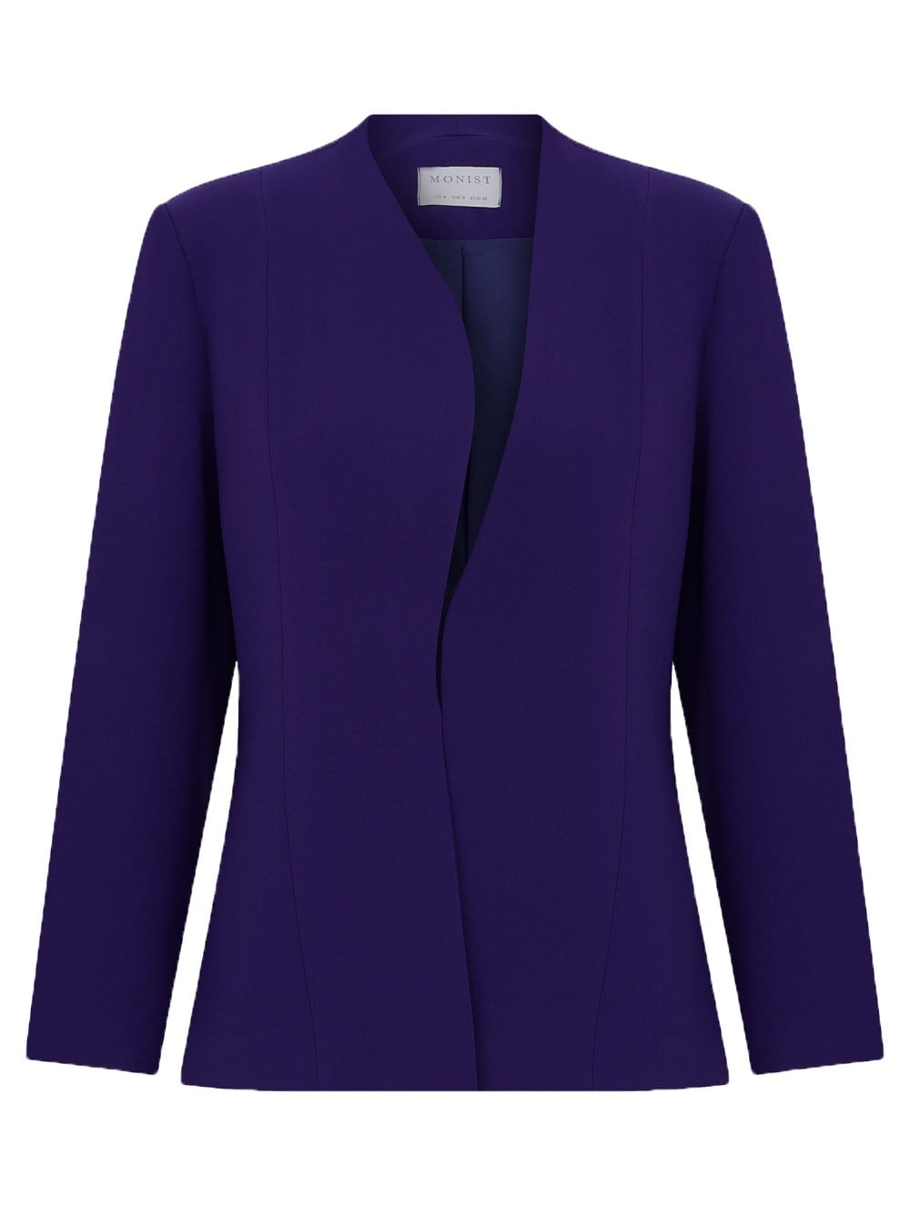 Oval Collar Crepe Jacket in Purple Colour RK 136