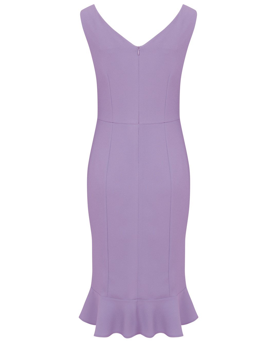 Ruffled Crepe Dress in Lilac Colour