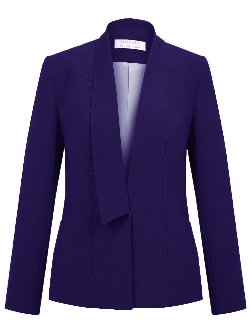 Single Collar Crepe Jacket in Purple Colour