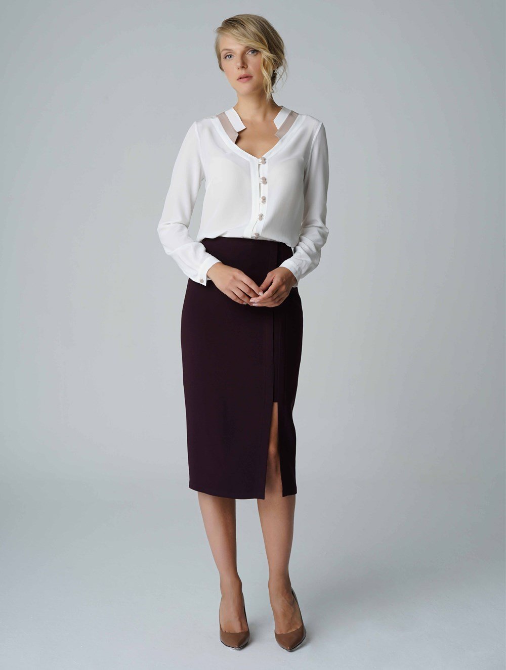 Splendid Silk Blouse in White Colour