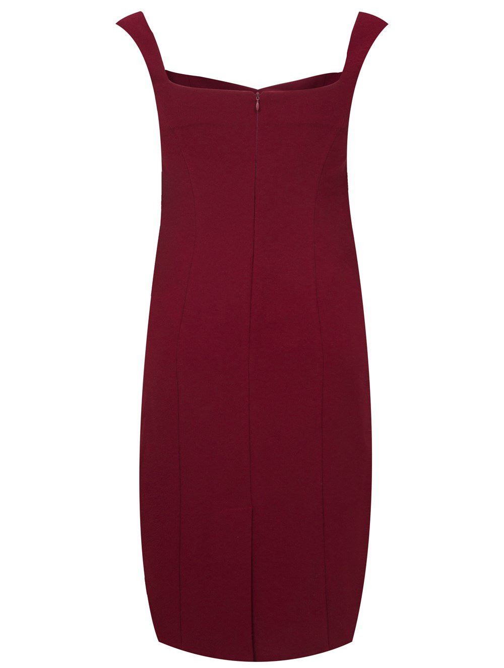 Strap Crepe Dress in Burgundy Colour