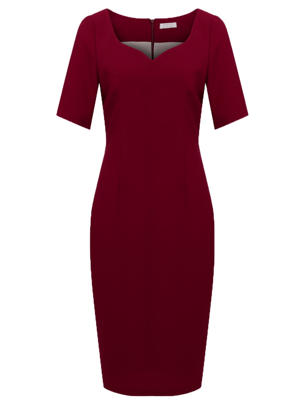 Sweetheart Crepe Dress in Wine Colour