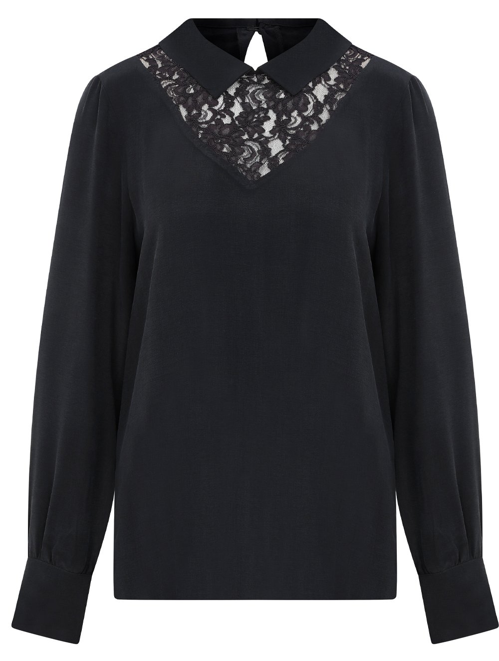Vegan Viscose Blouse in Black Colour with Lace Part