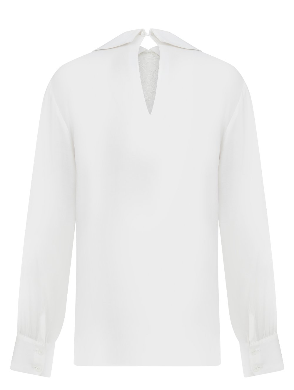 Vegan Viscose Blouse in White Colour with Lace Part
