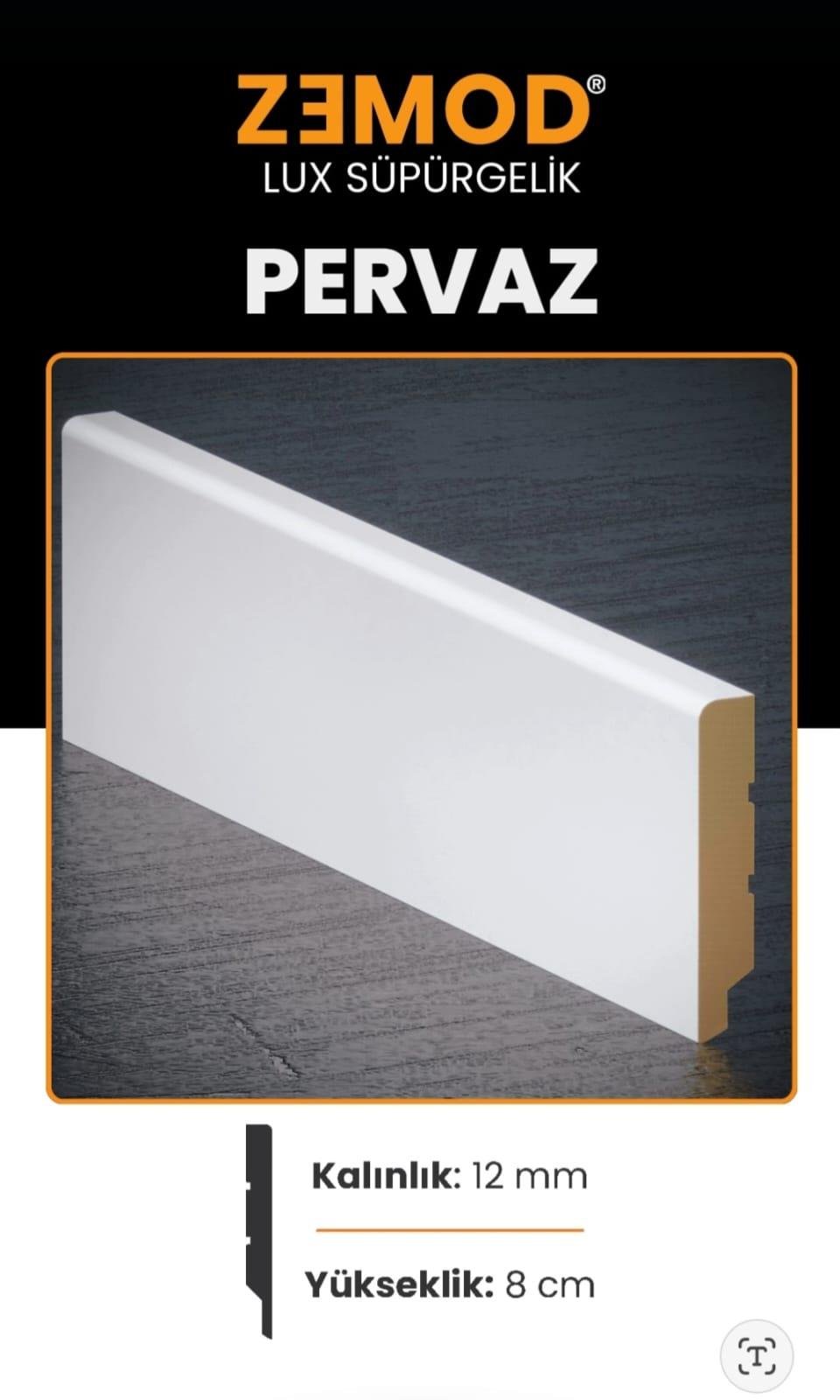 Zemod 8cm Pervaz Pvc Süpürgelik
