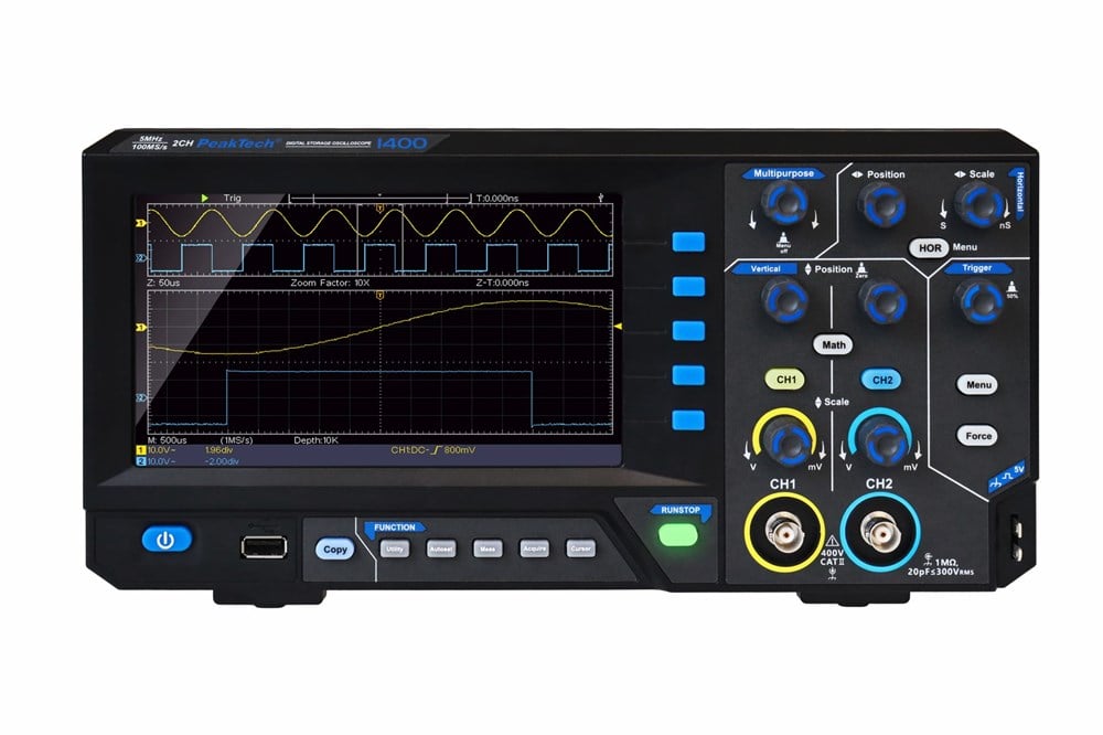  P1400 Dijital Osiloskop 5 MHz / 2CH, 100 MS/s 