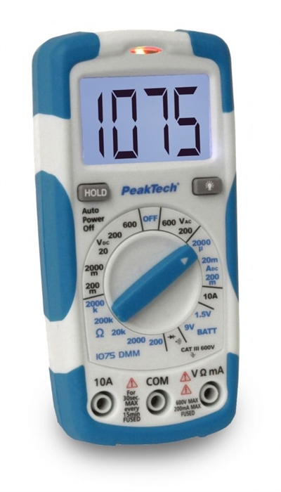 P1075 Dijital Multimetre 2.000 Sayım~600V AC/DC~10A DC 