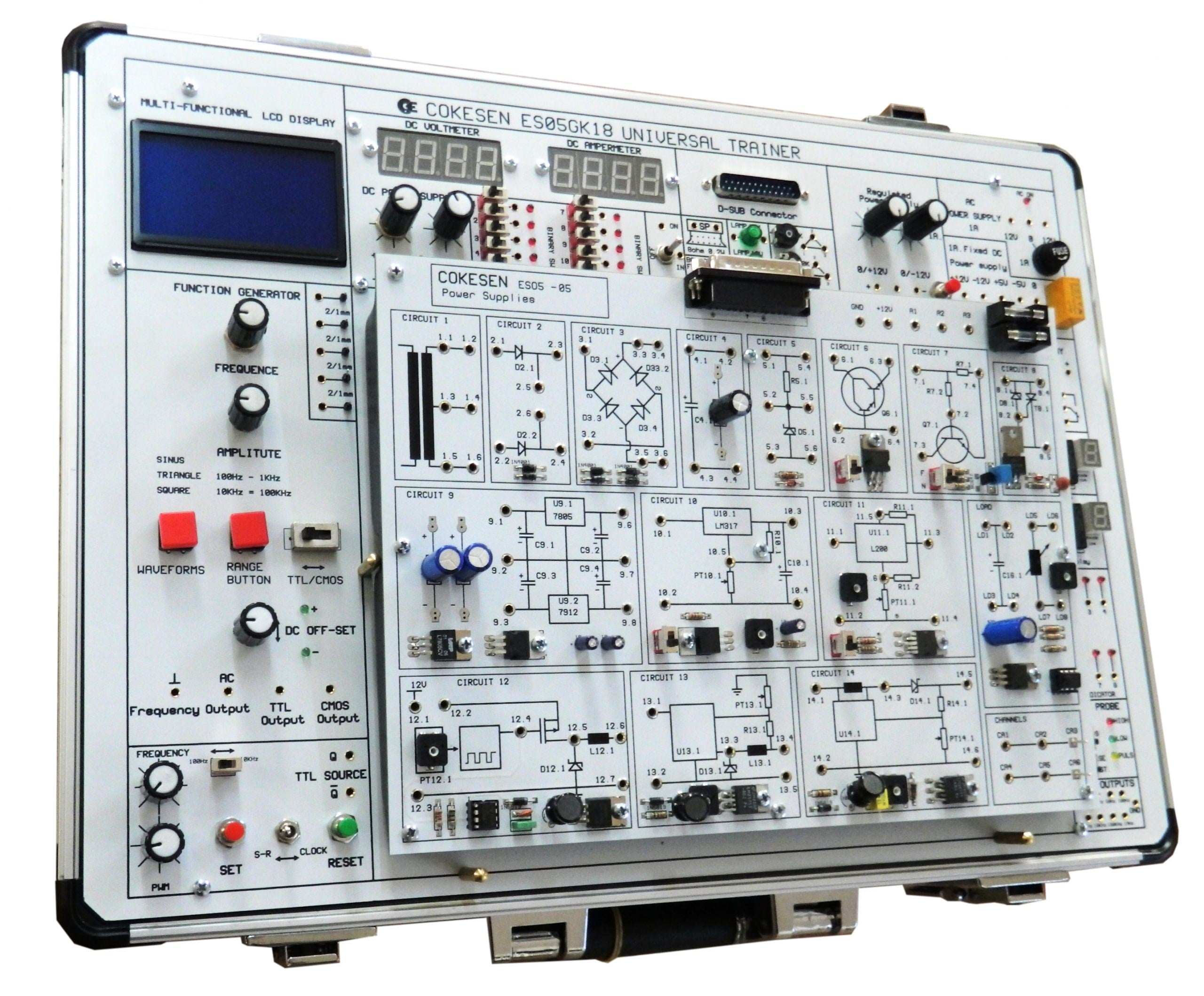 ES05GK18 Temel Elektronik Eğitim Seti Ana Cihaz (LCD ekranlı)