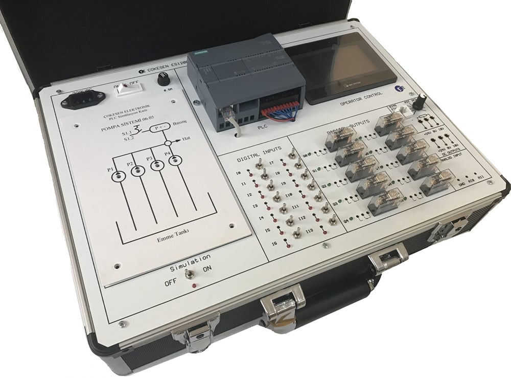 ES300.03 Operatör Panelli 11 Simülasyonlu PLC Deney Seti