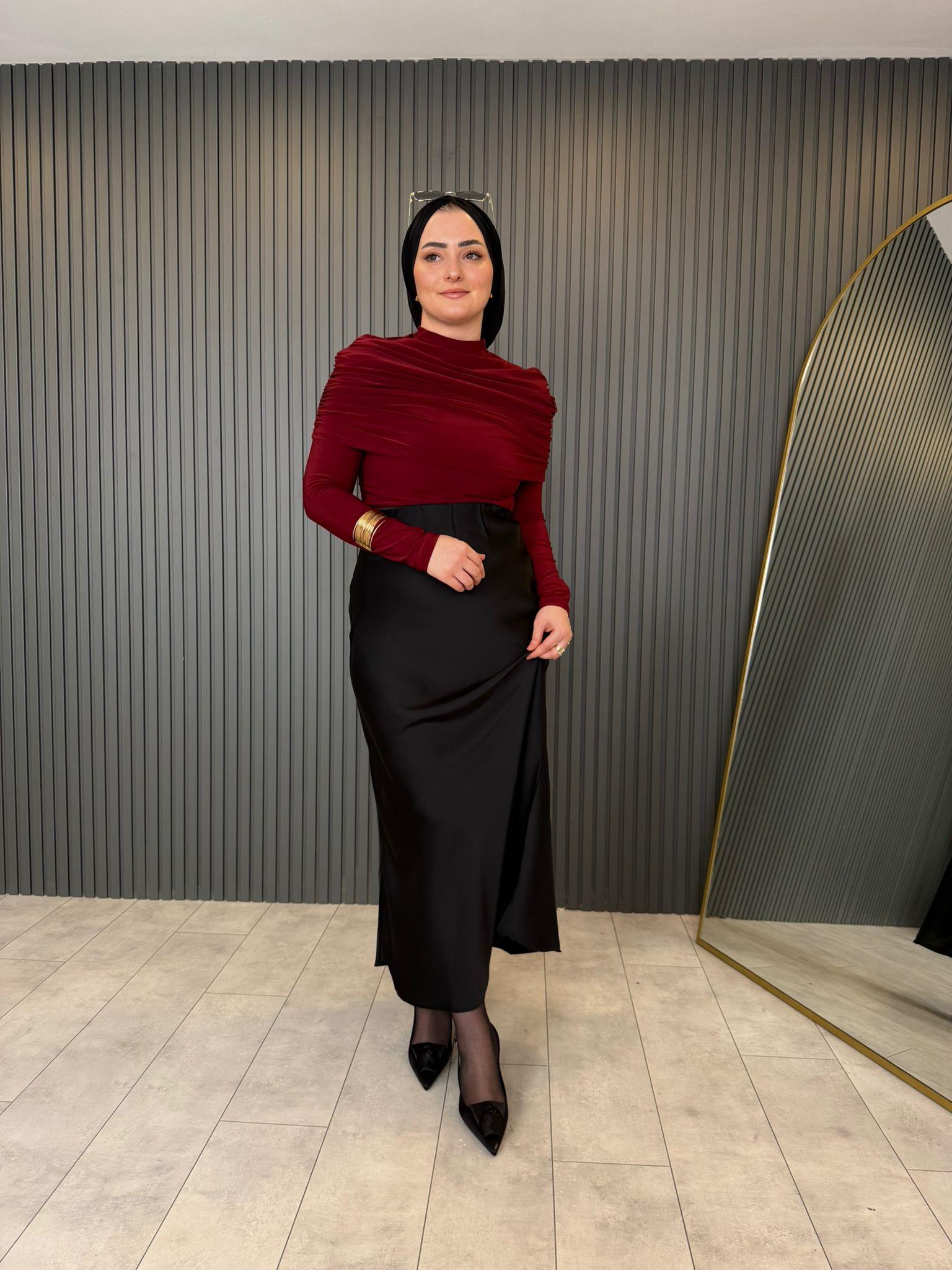 BluzDRAPE KOL DETAYLI SANDY BLUZ