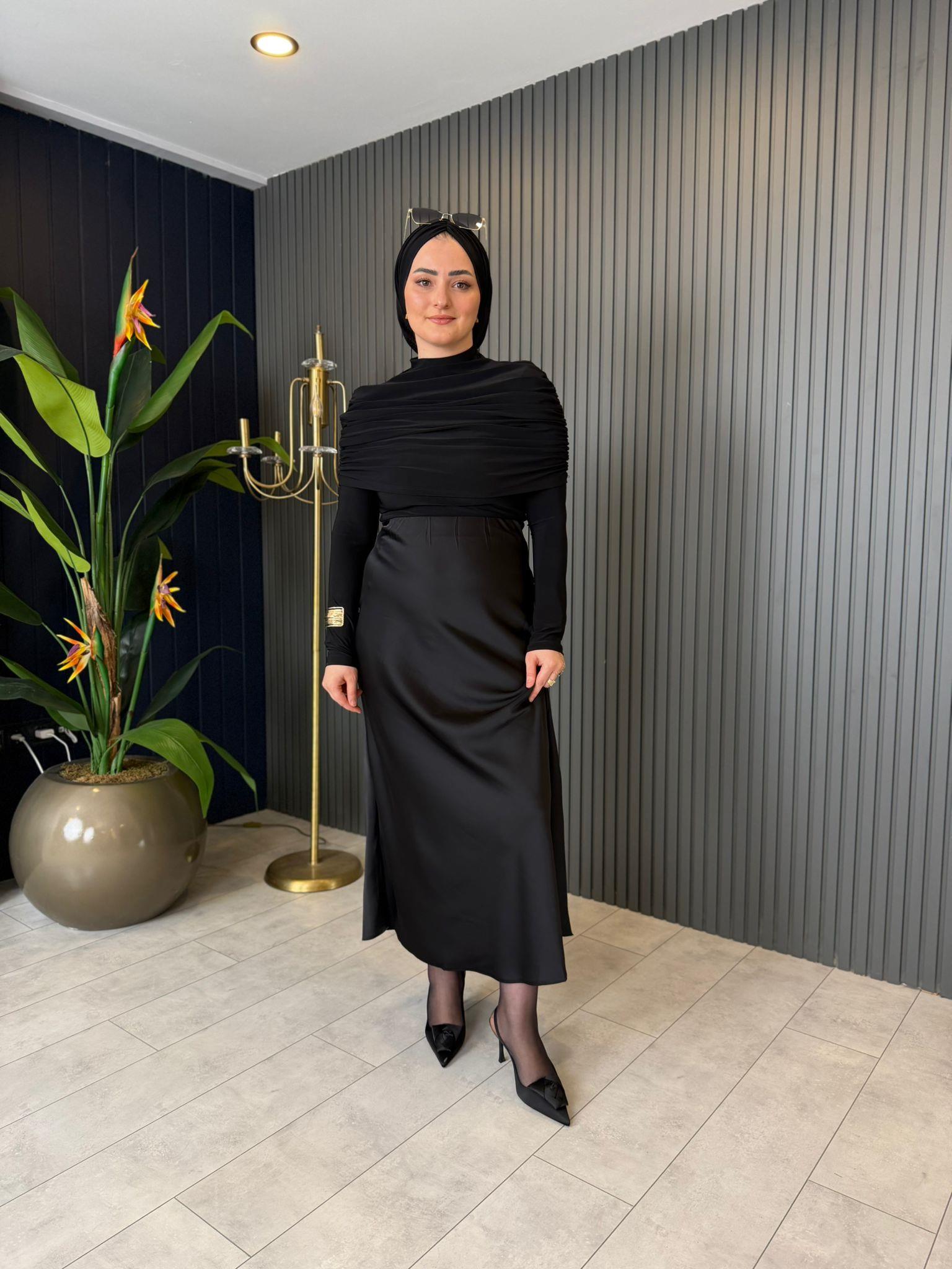 BluzDRAPE KOL DETAYLI SANDY BLUZ