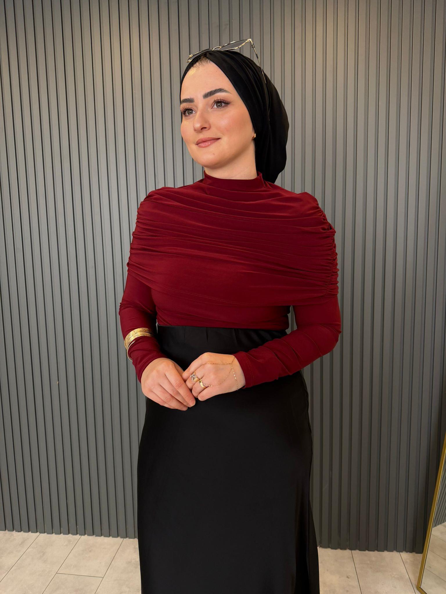 BluzDRAPE KOL DETAYLI SANDY BLUZ