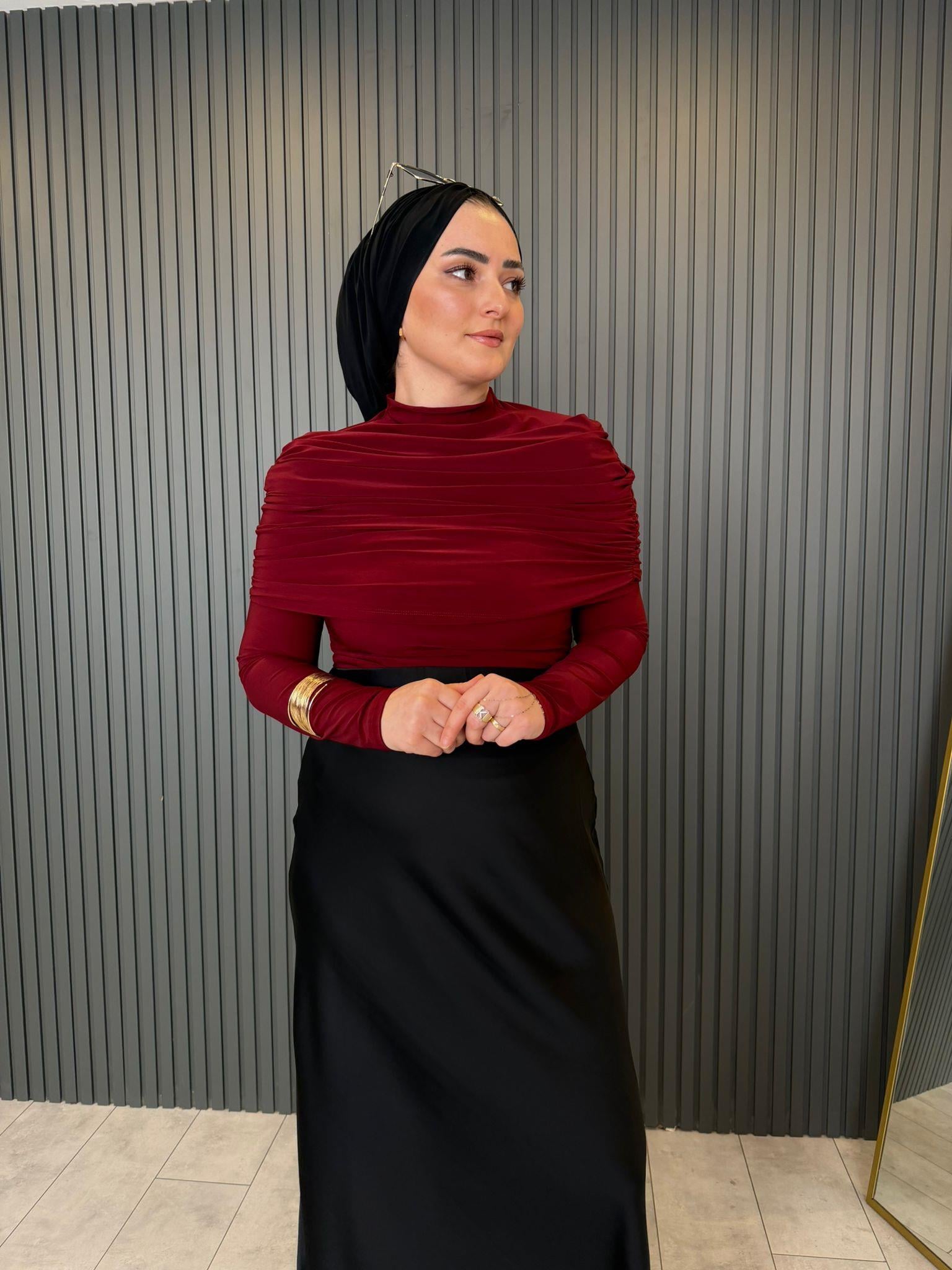 BluzDRAPE KOL DETAYLI SANDY BLUZ