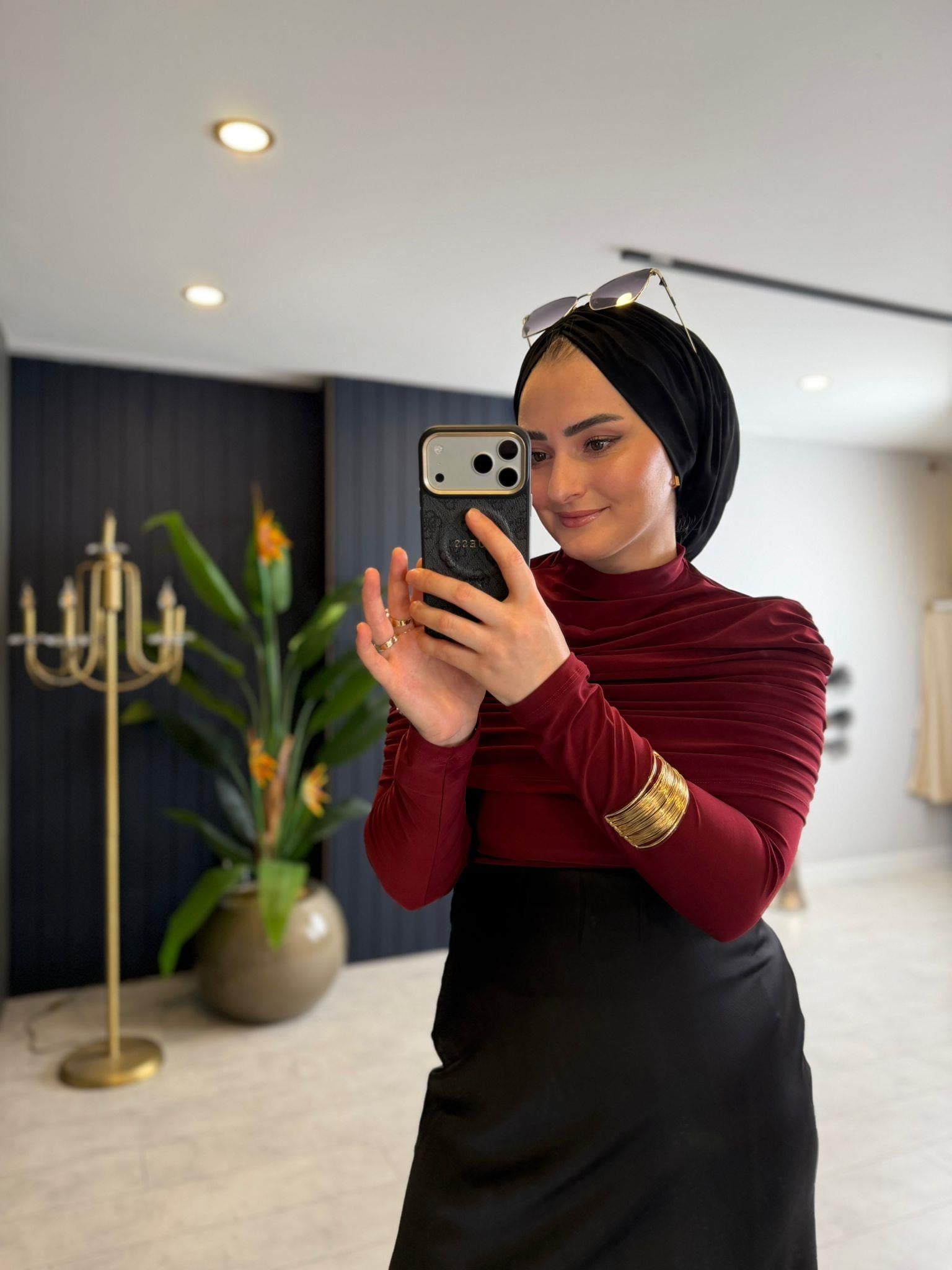 BluzDRAPE KOL DETAYLI SANDY BLUZ