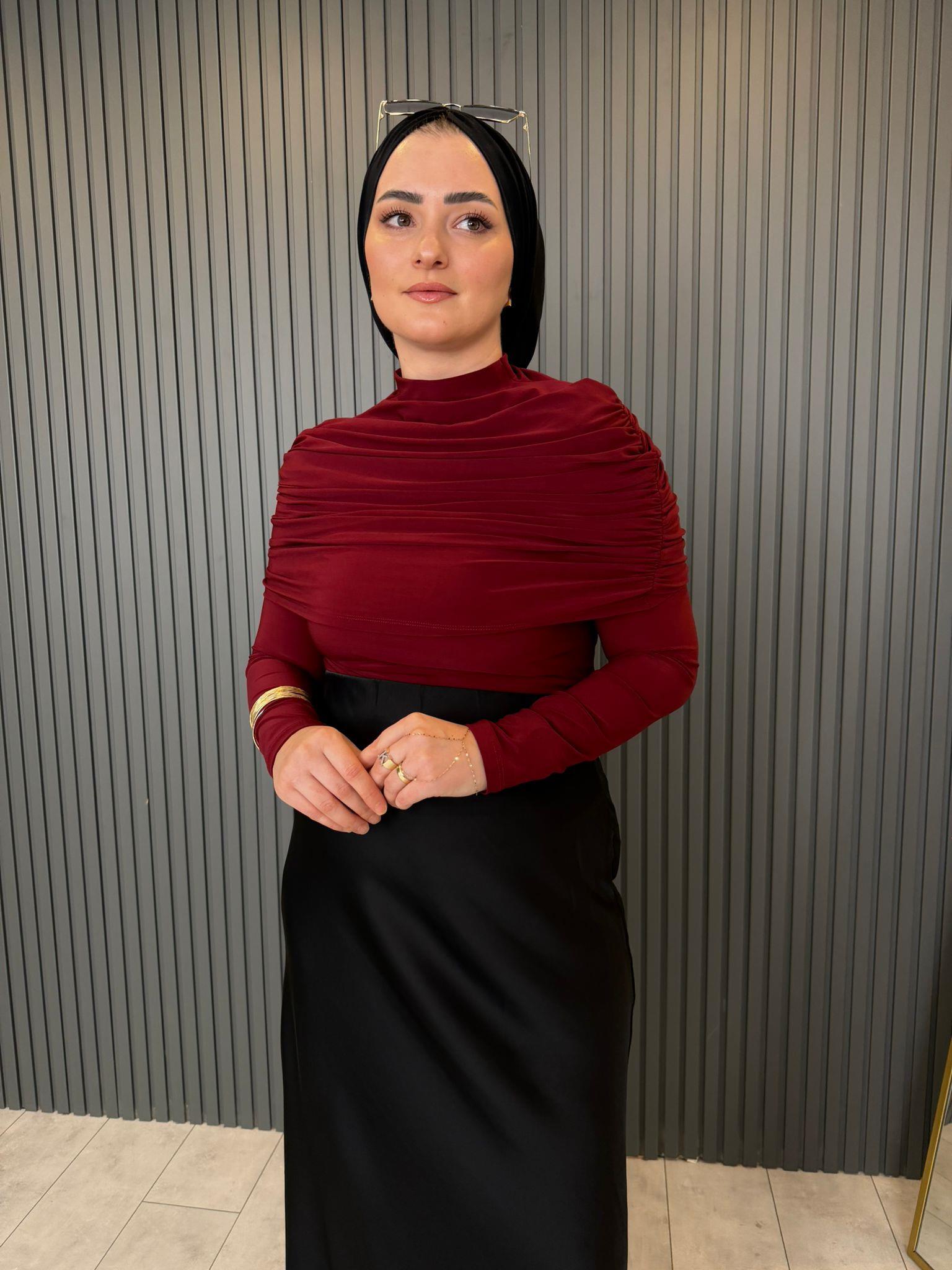 BluzDRAPE KOL DETAYLI SANDY BLUZ