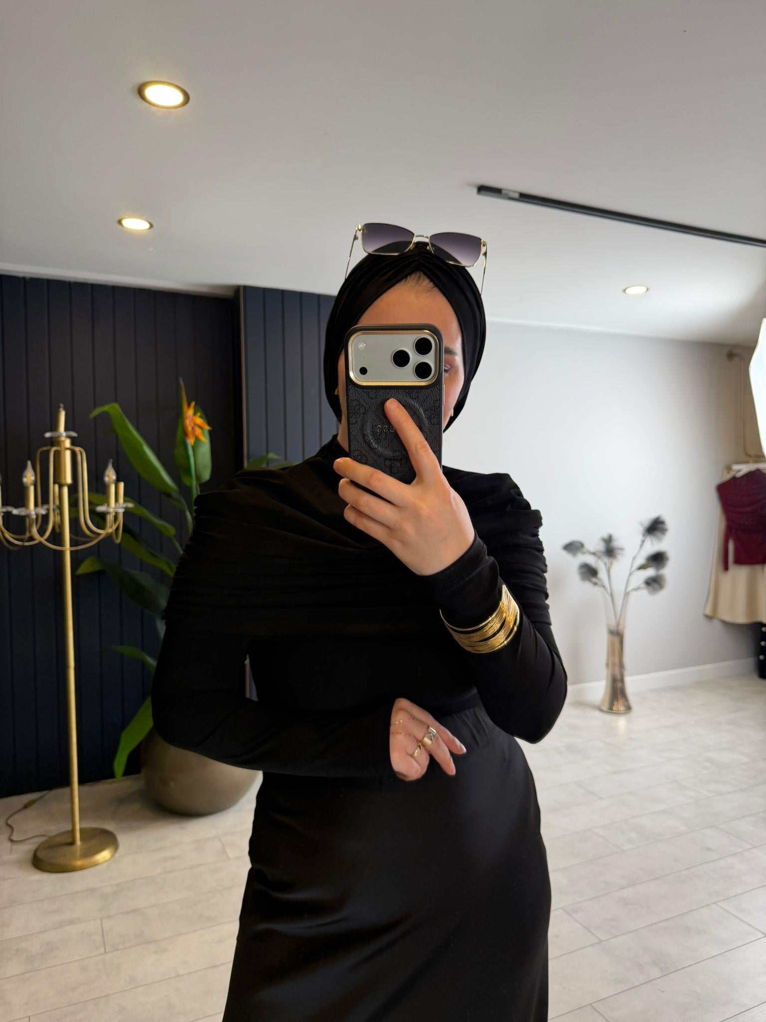 BluzDRAPE KOL DETAYLI SANDY BLUZ