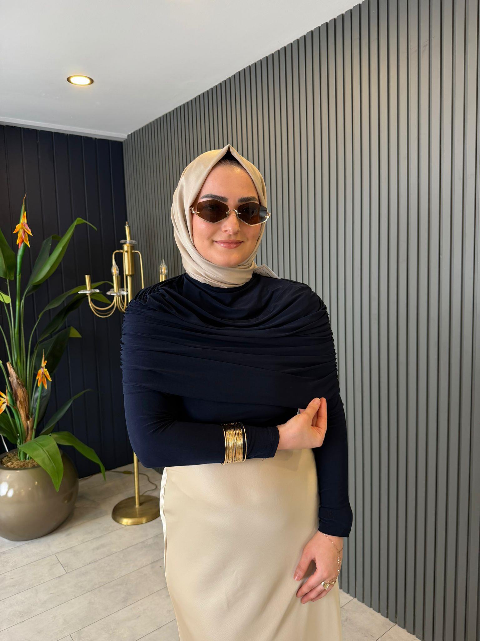 BluzDRAPE KOL DETAYLI SANDY BLUZ