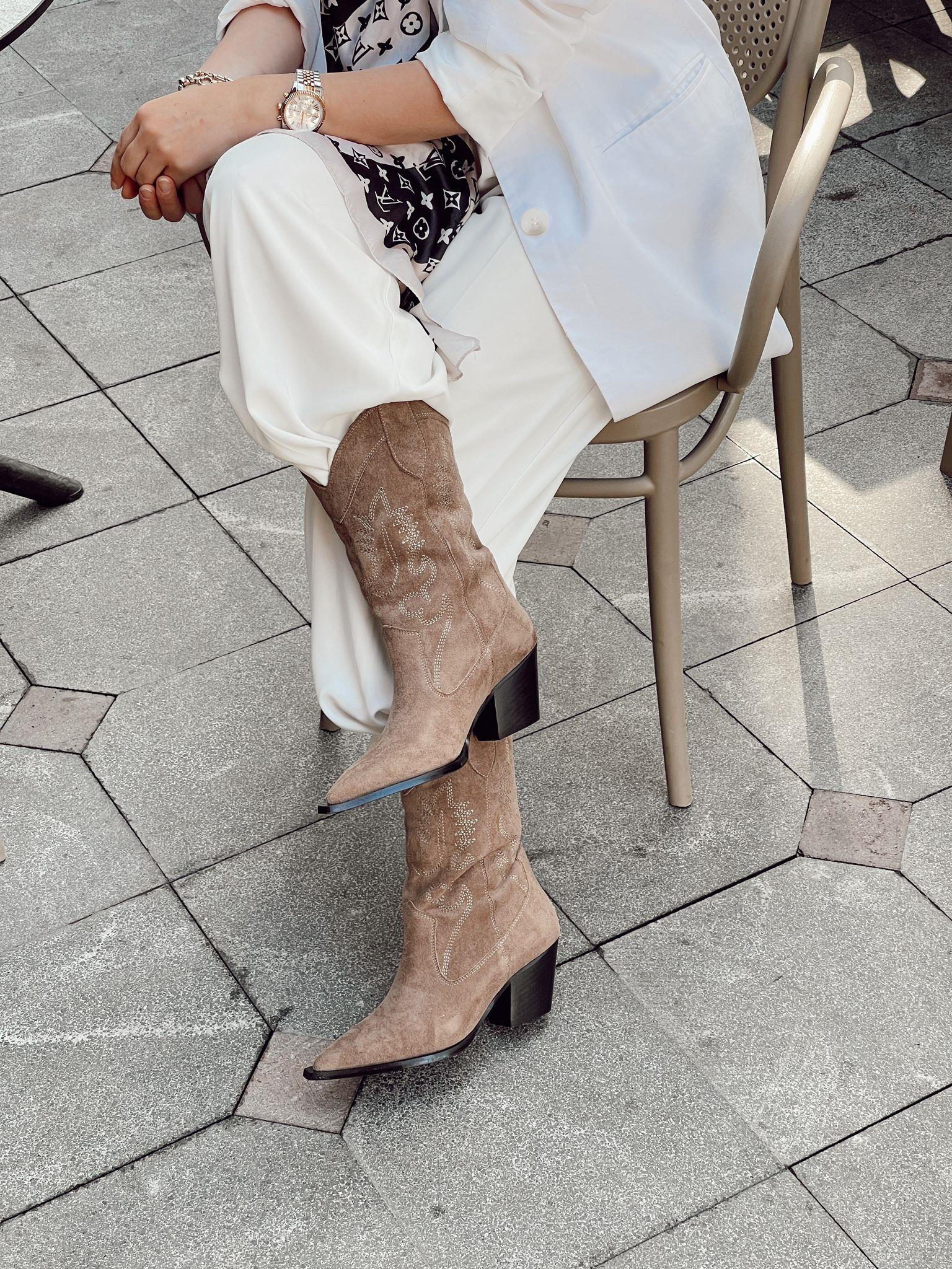 BOTPAULA VİZON KÜT KALIP SÜET KOVBOY