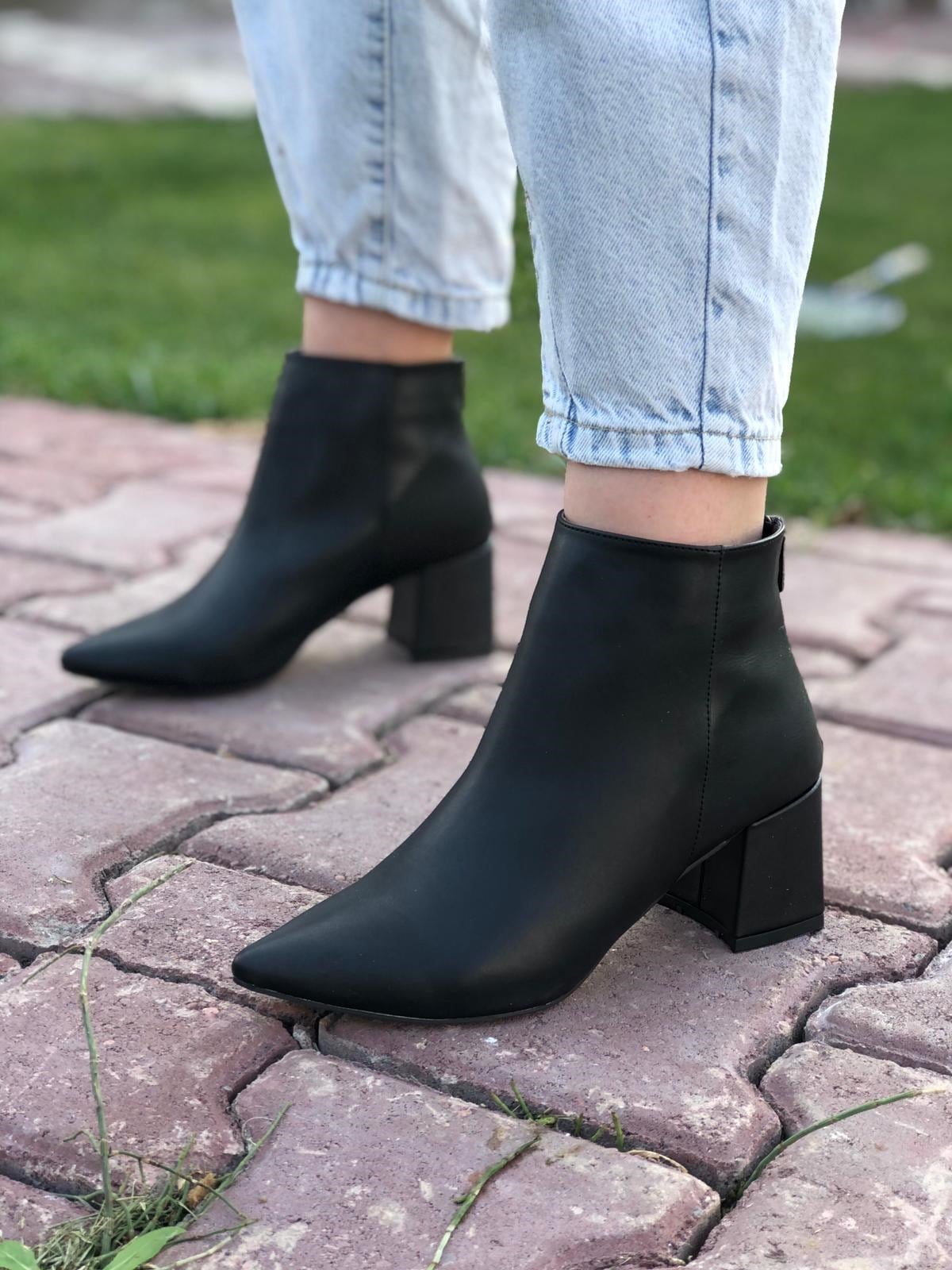 BotNONWOVENTopuklu Bot Fermuarlı