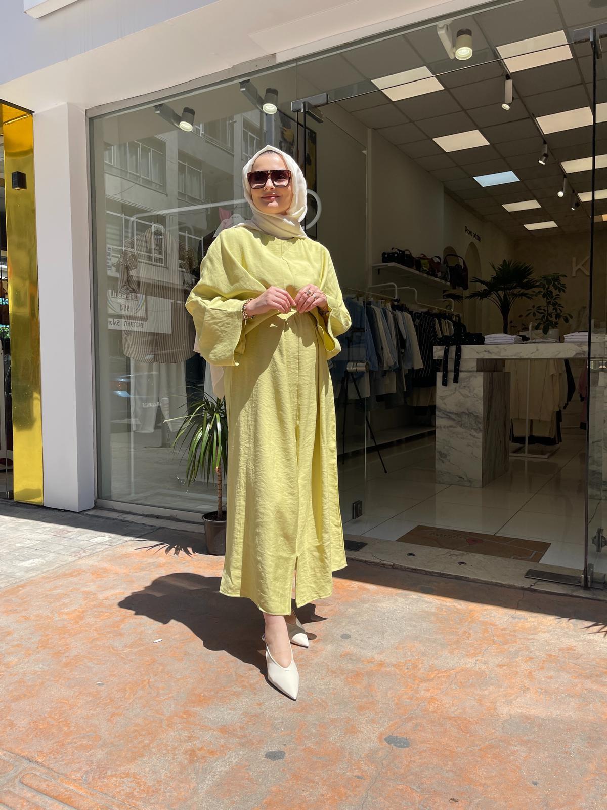 ELBİSEBELDEN BAĞLAMALI OVERSİZE ELBİSE