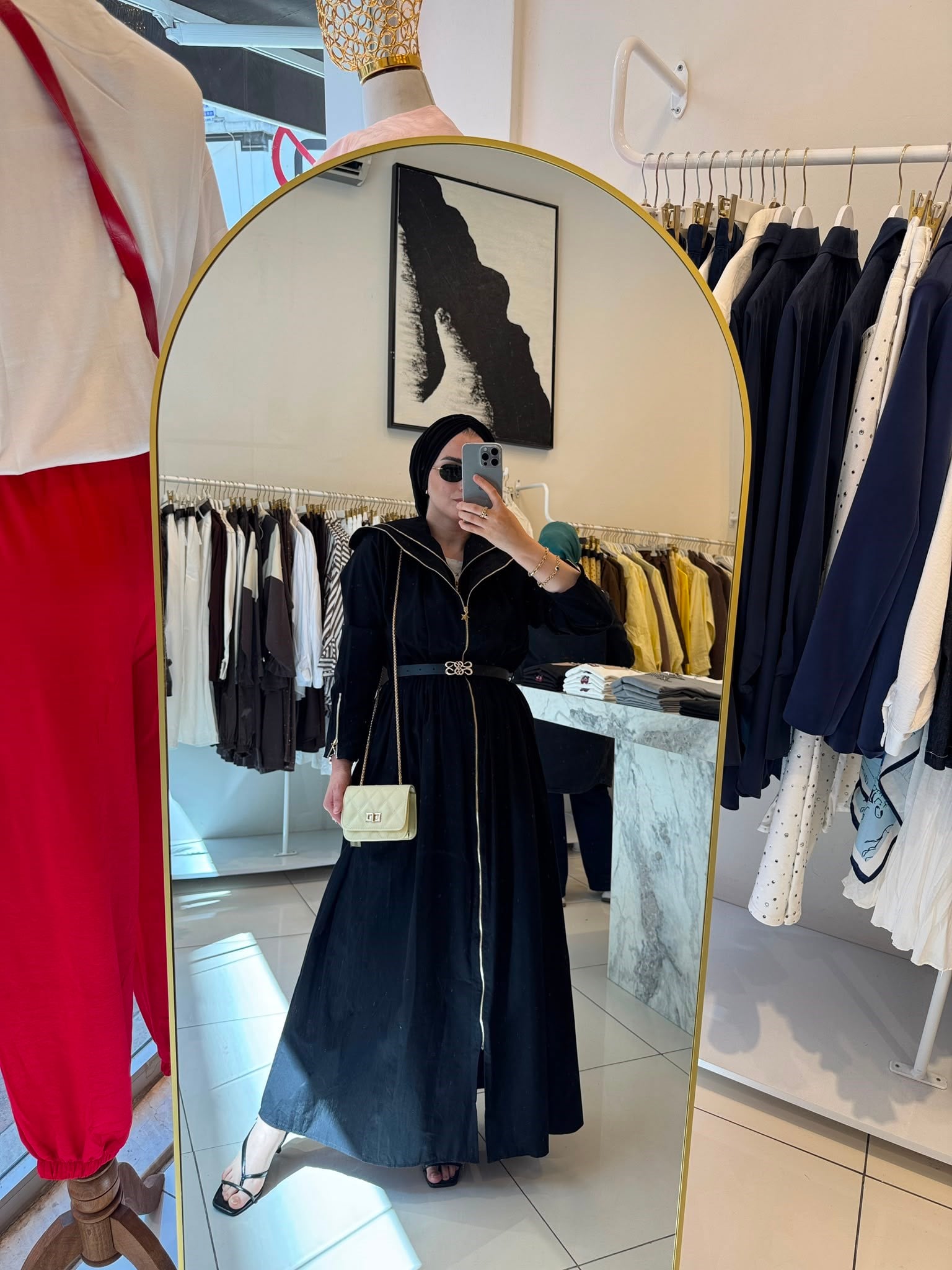 ELBİSEFERMUAR DETAYLI COTTON ELBİSE