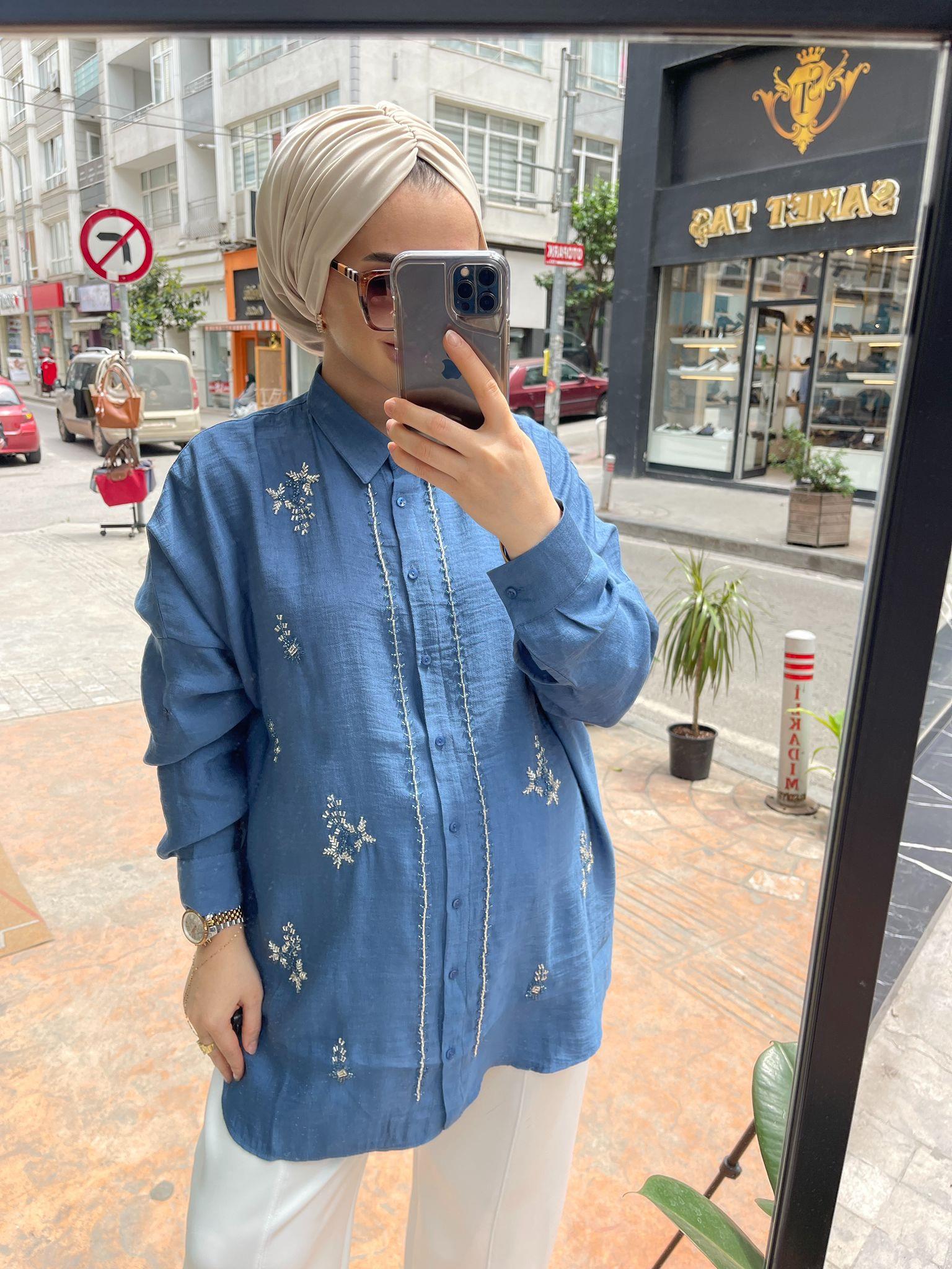 GömlekAEROBİN NAKIŞ İŞLEME GÖMLEK