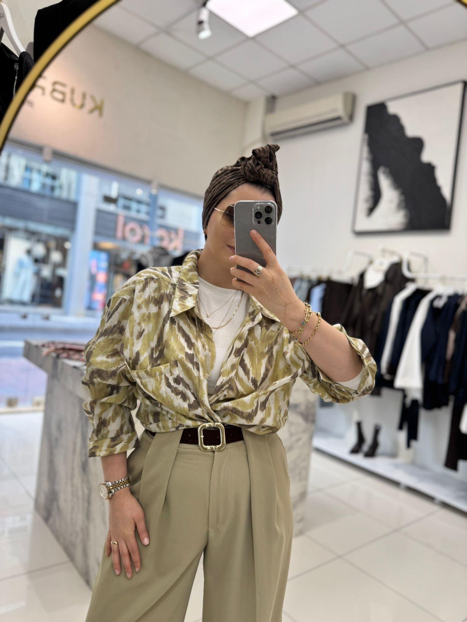 GömlekDESENLİ OVERSİZE GÖMLEK 