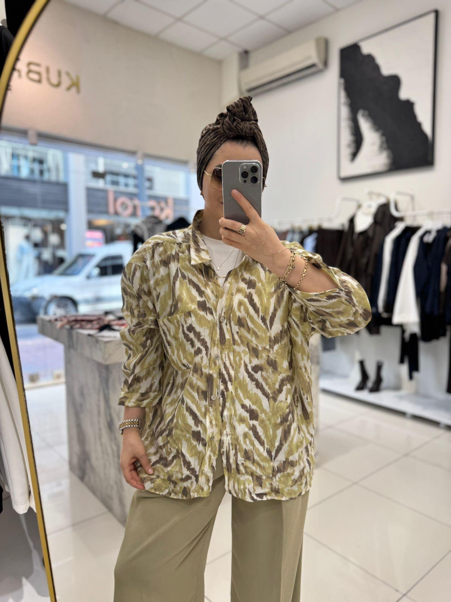 GömlekDESENLİ OVERSİZE GÖMLEK 