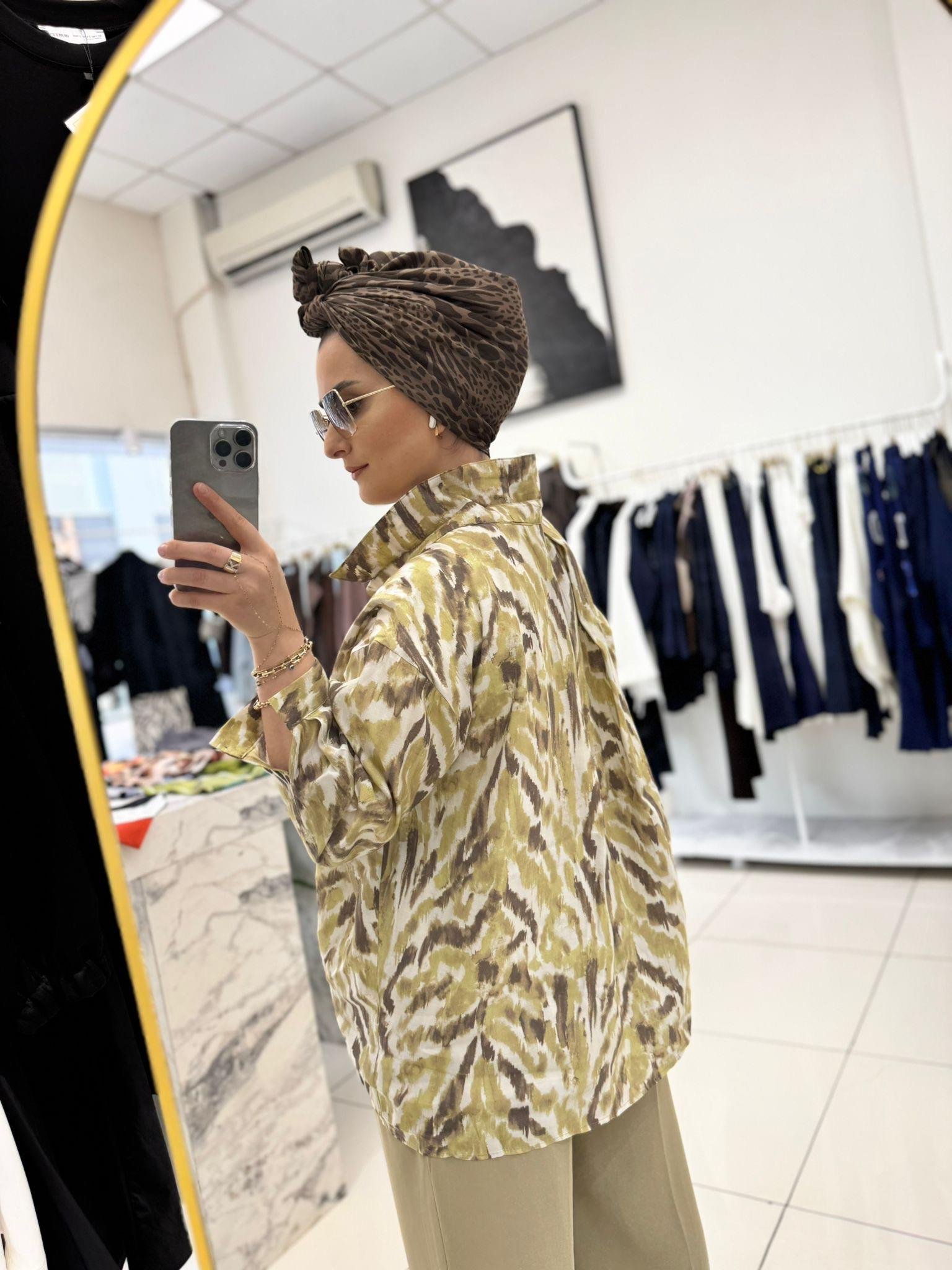 GömlekDESENLİ OVERSİZE GÖMLEK 