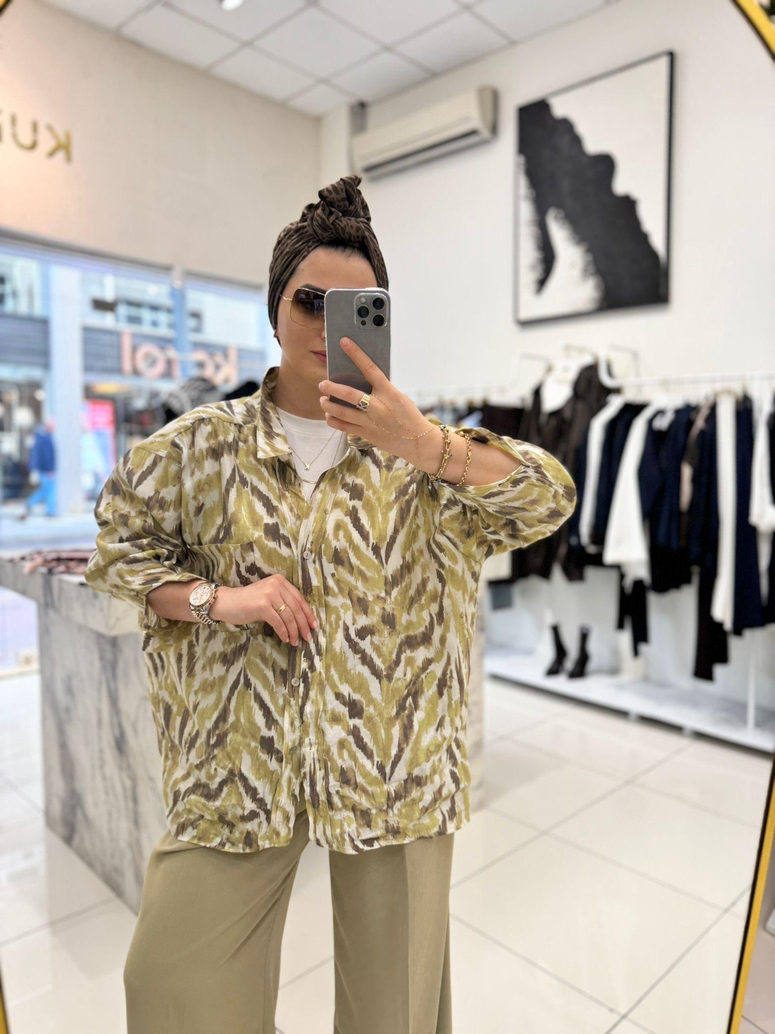 GömlekDESENLİ OVERSİZE GÖMLEK 