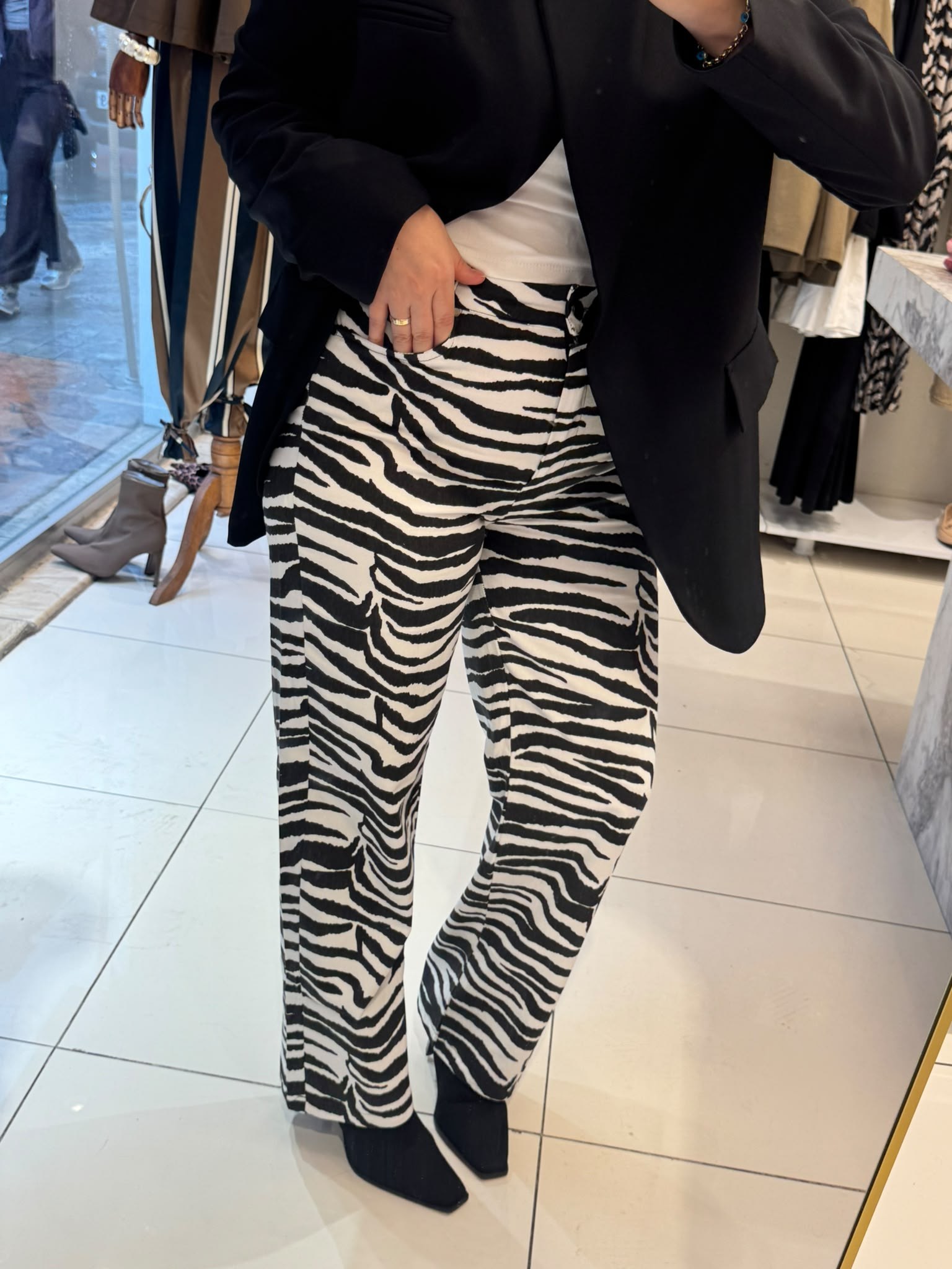 PantolonZEBRA DESEN GABARDİN PANTOLON