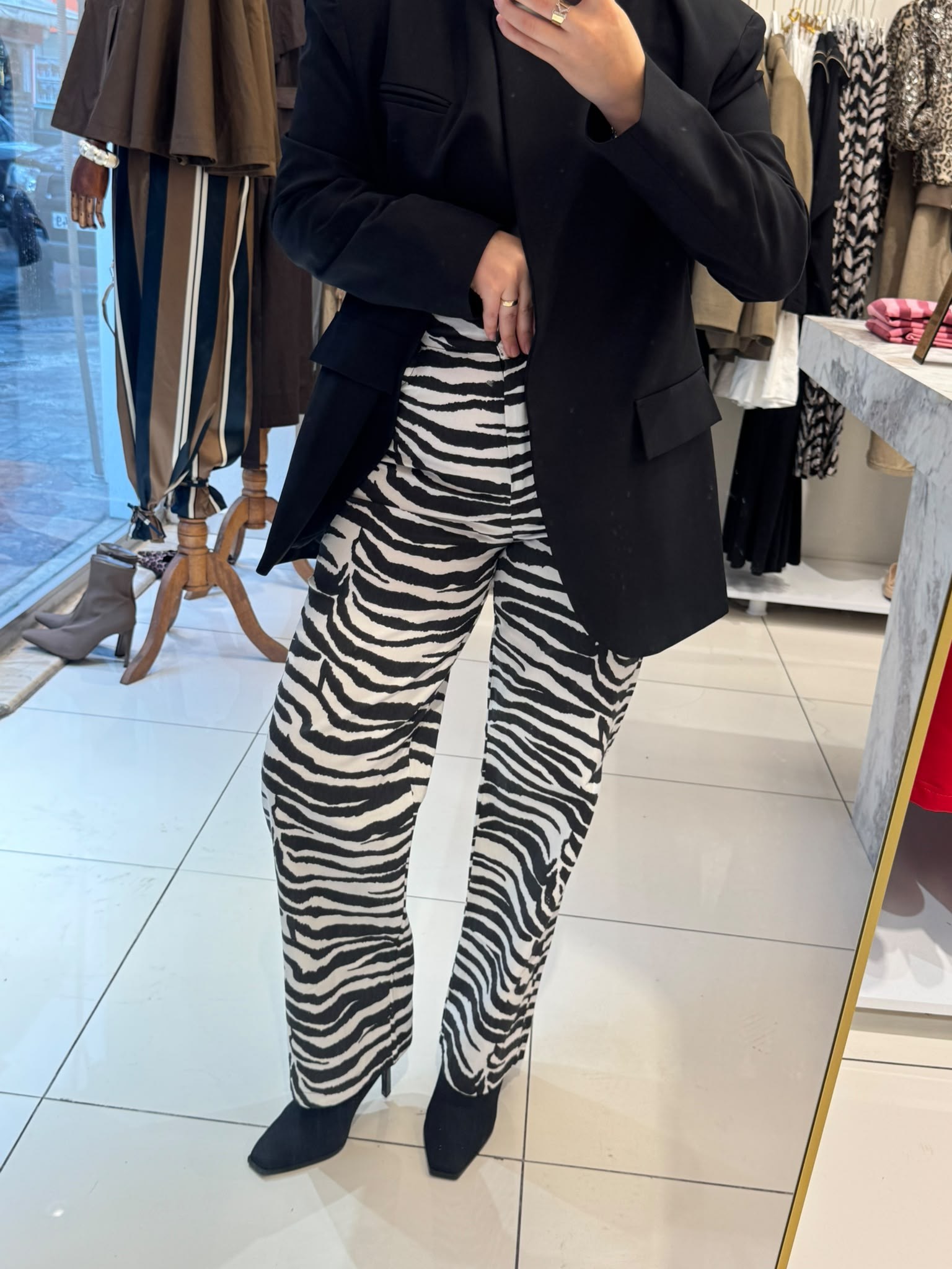 PantolonZEBRA DESEN GABARDİN PANTOLON
