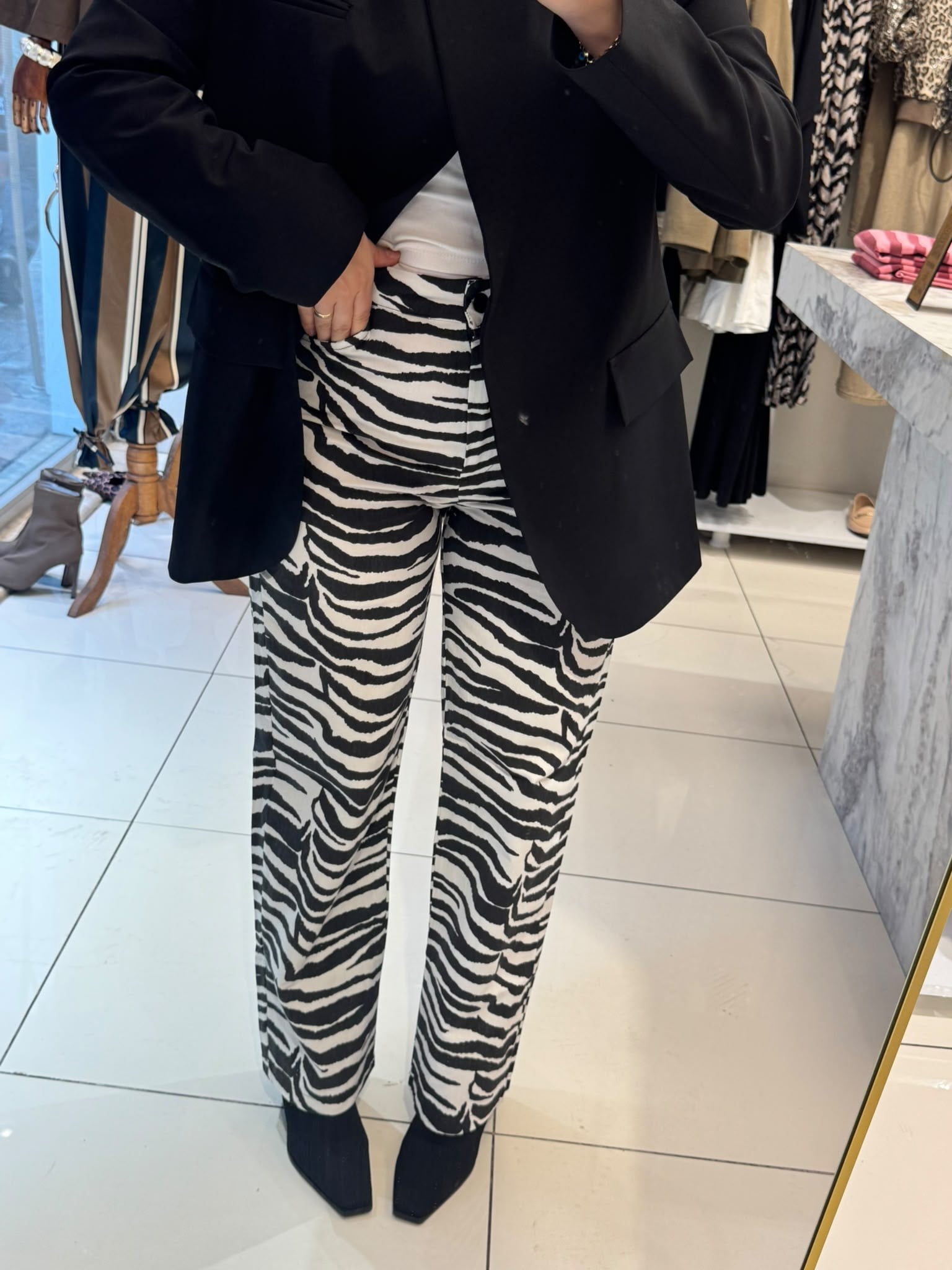 PantolonZEBRA DESEN GABARDİN PANTOLON