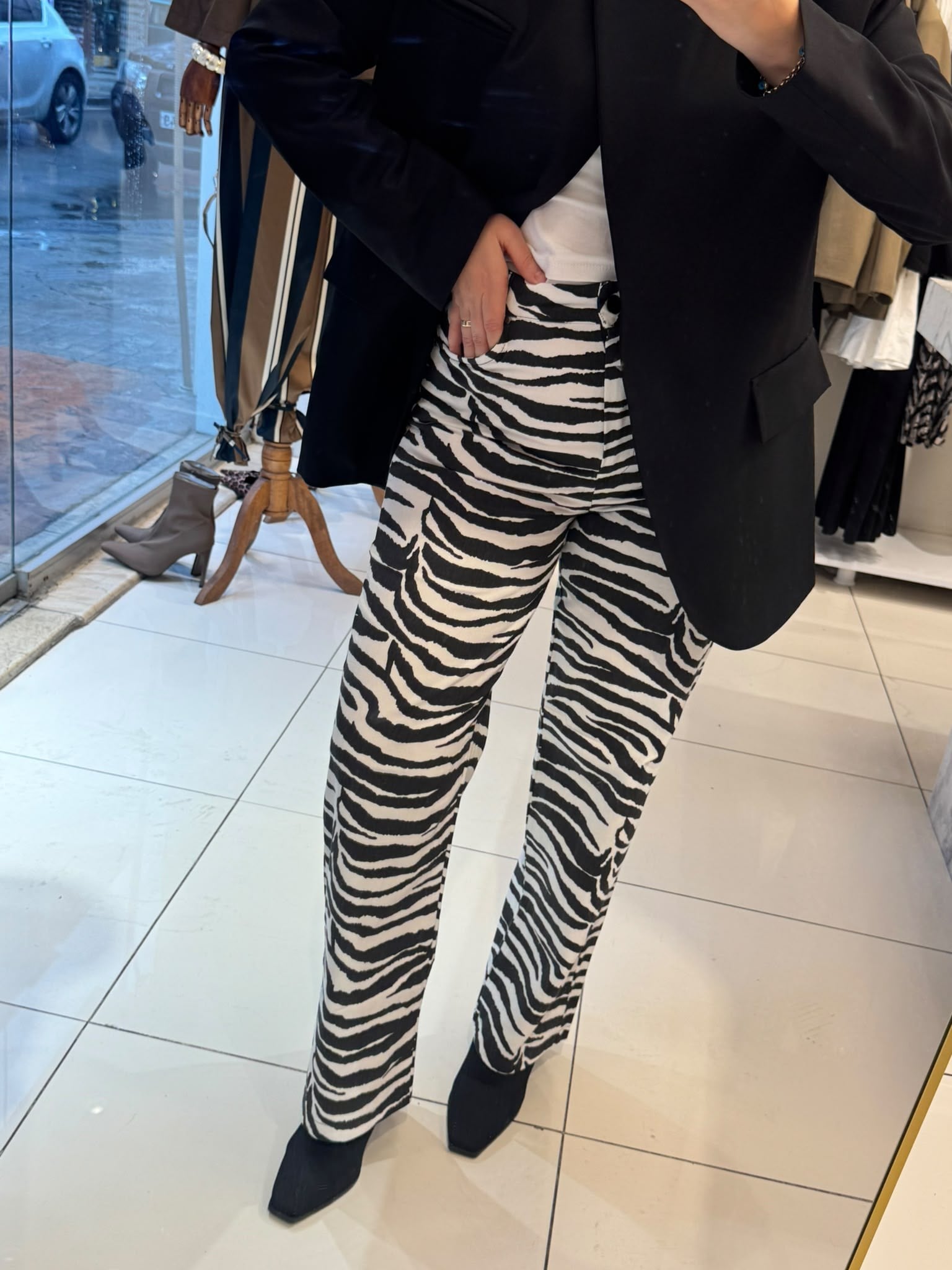 PantolonZEBRA DESEN GABARDİN PANTOLON