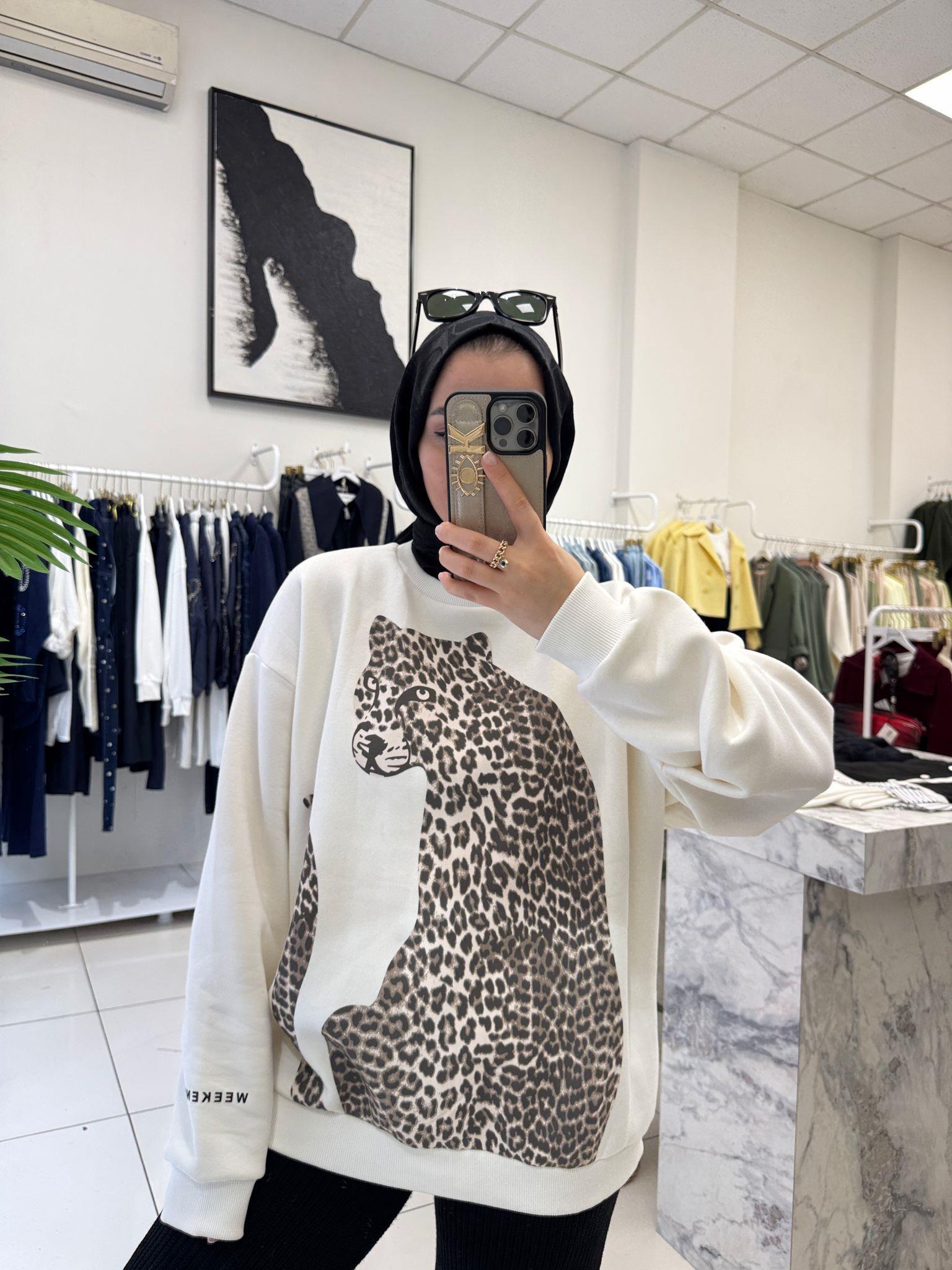 SweatshirtKAPLAN BASKILI ŞARDONLU SWEATSHİRT