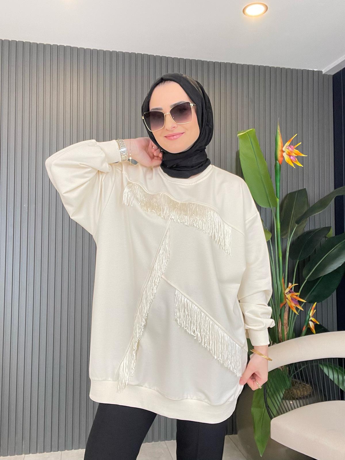 SweatshirtPÜSKÜLLÜ  OVERSİZE SWEATSHİRT